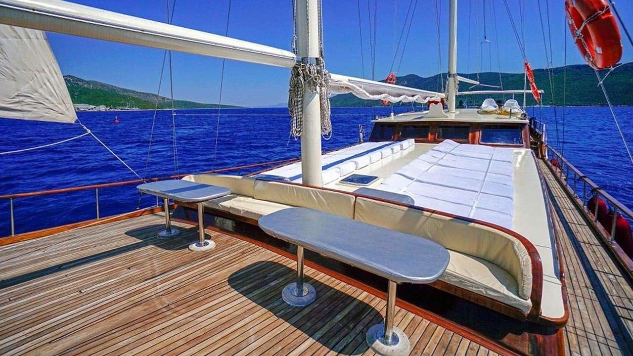 a deck on a boat aboard AMETIST A Yacht for Charter