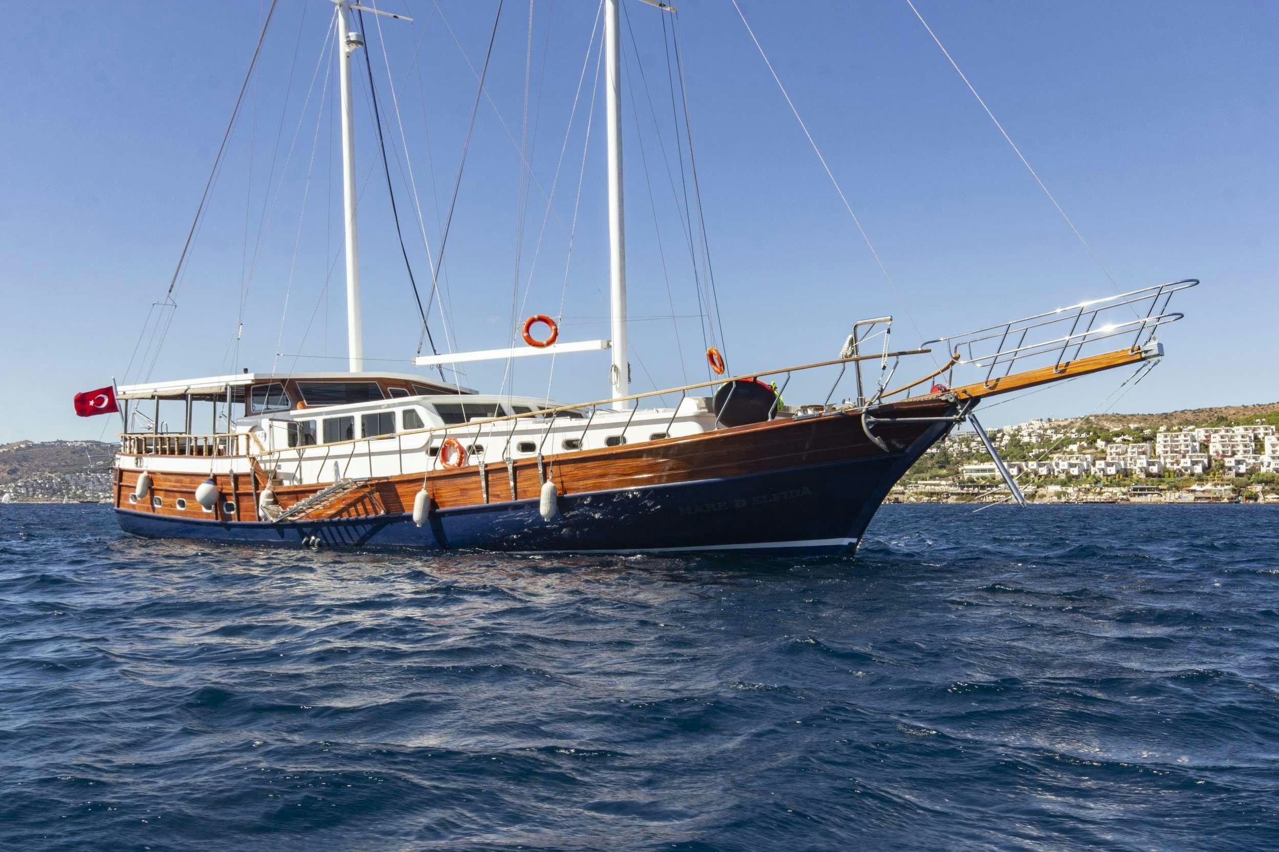 a boat in the water aboard MARE D ELFIDA Yacht for Charter