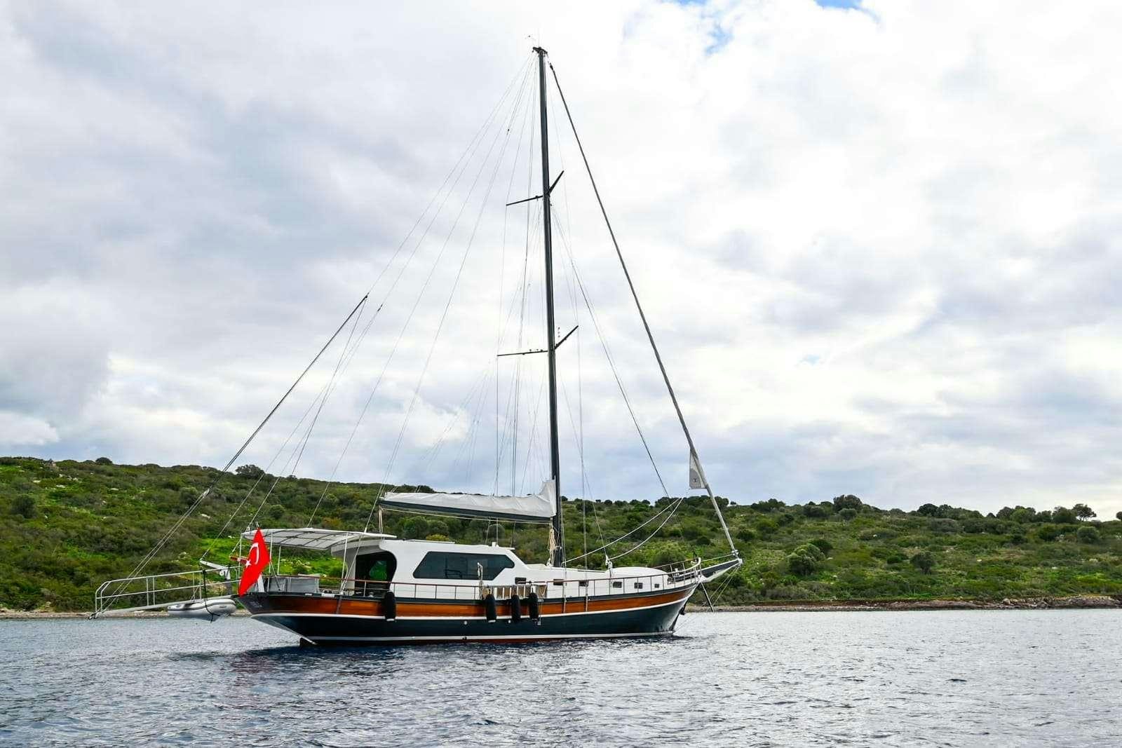 a boat sailing on the water aboard ESER 1 Yacht for Charter