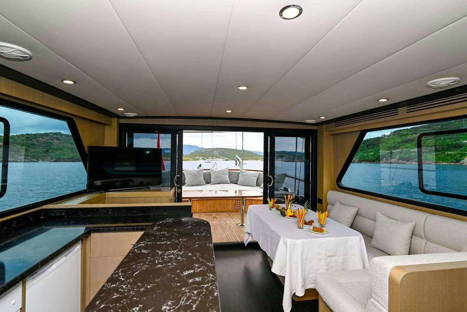 inside of a boat aboard ESER 1 Yacht for Charter