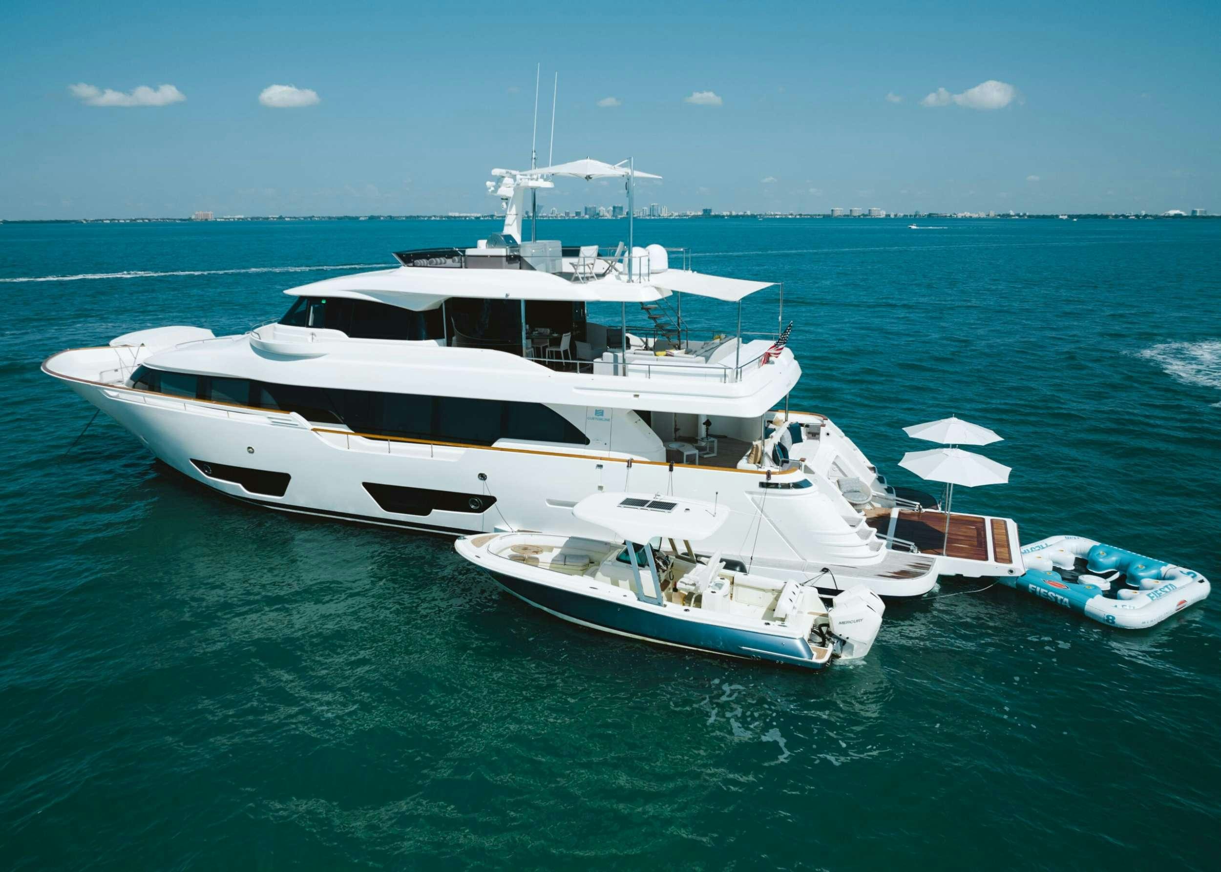 a group of boats in the water aboard BONUS ROUND Yacht for Charter