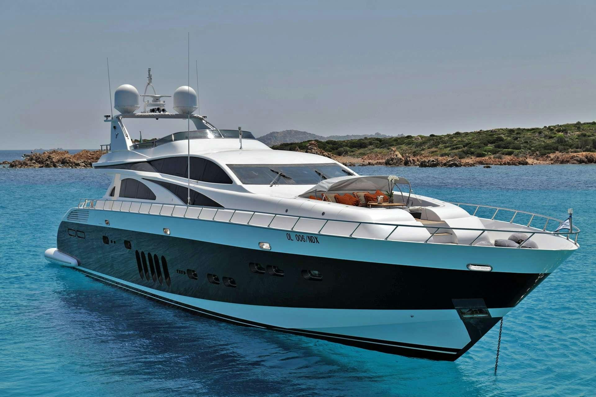 a boat in the water aboard ATHOS Yacht for Charter