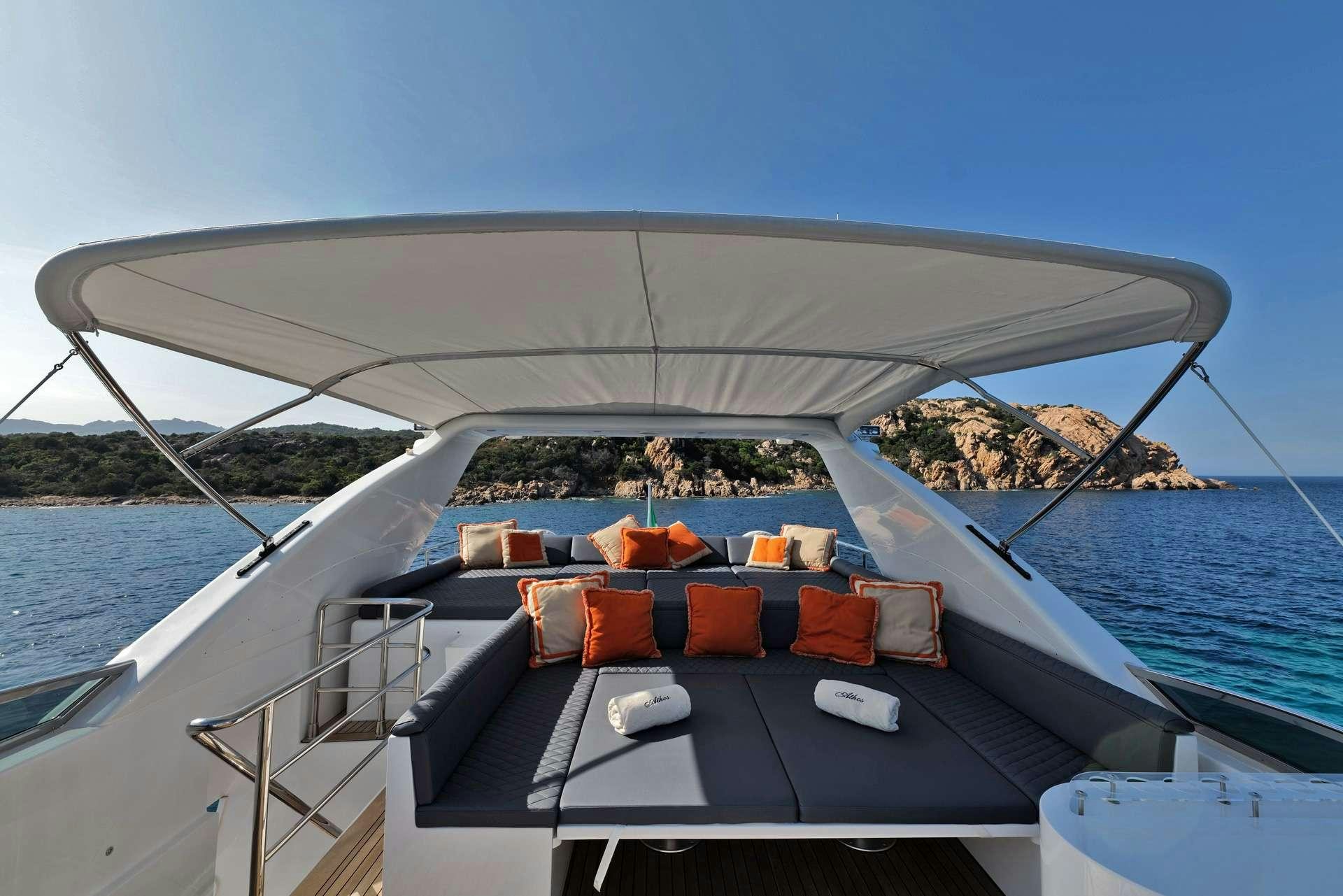 a boat on the water aboard ATHOS Yacht for Charter