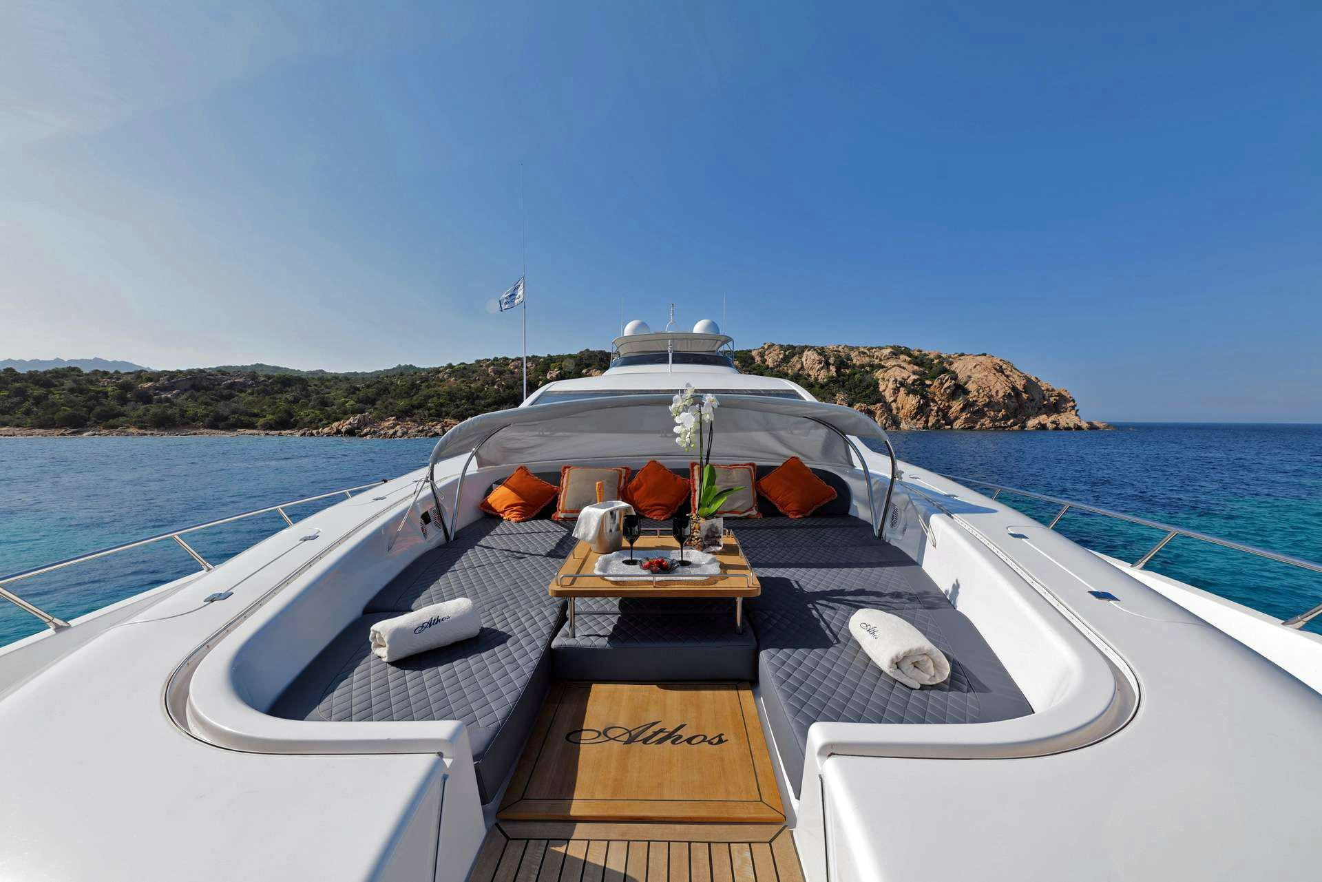 a boat on the water aboard ATHOS Yacht for Charter