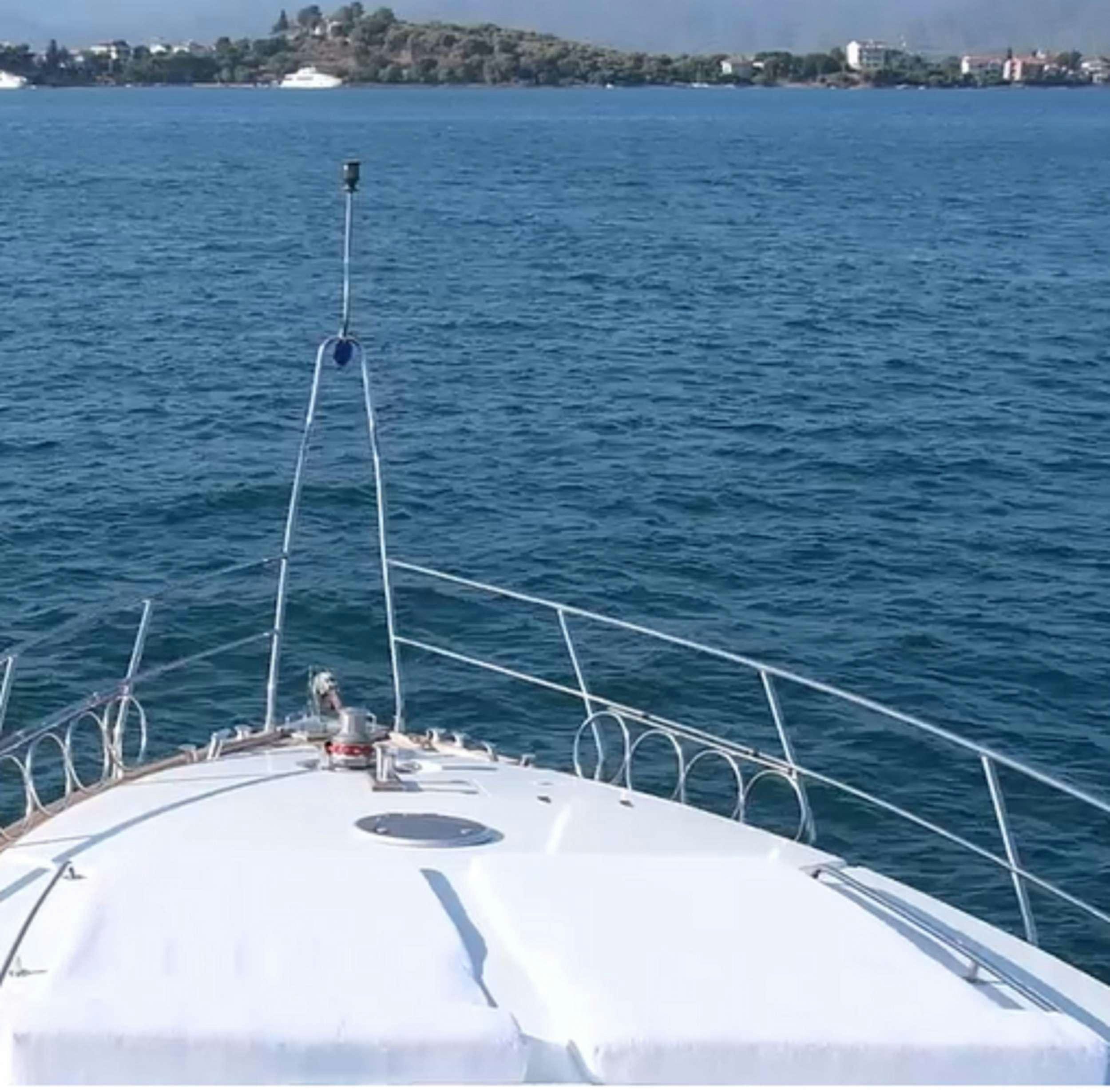 a boat in the water aboard SIROCCO Yacht for Charter