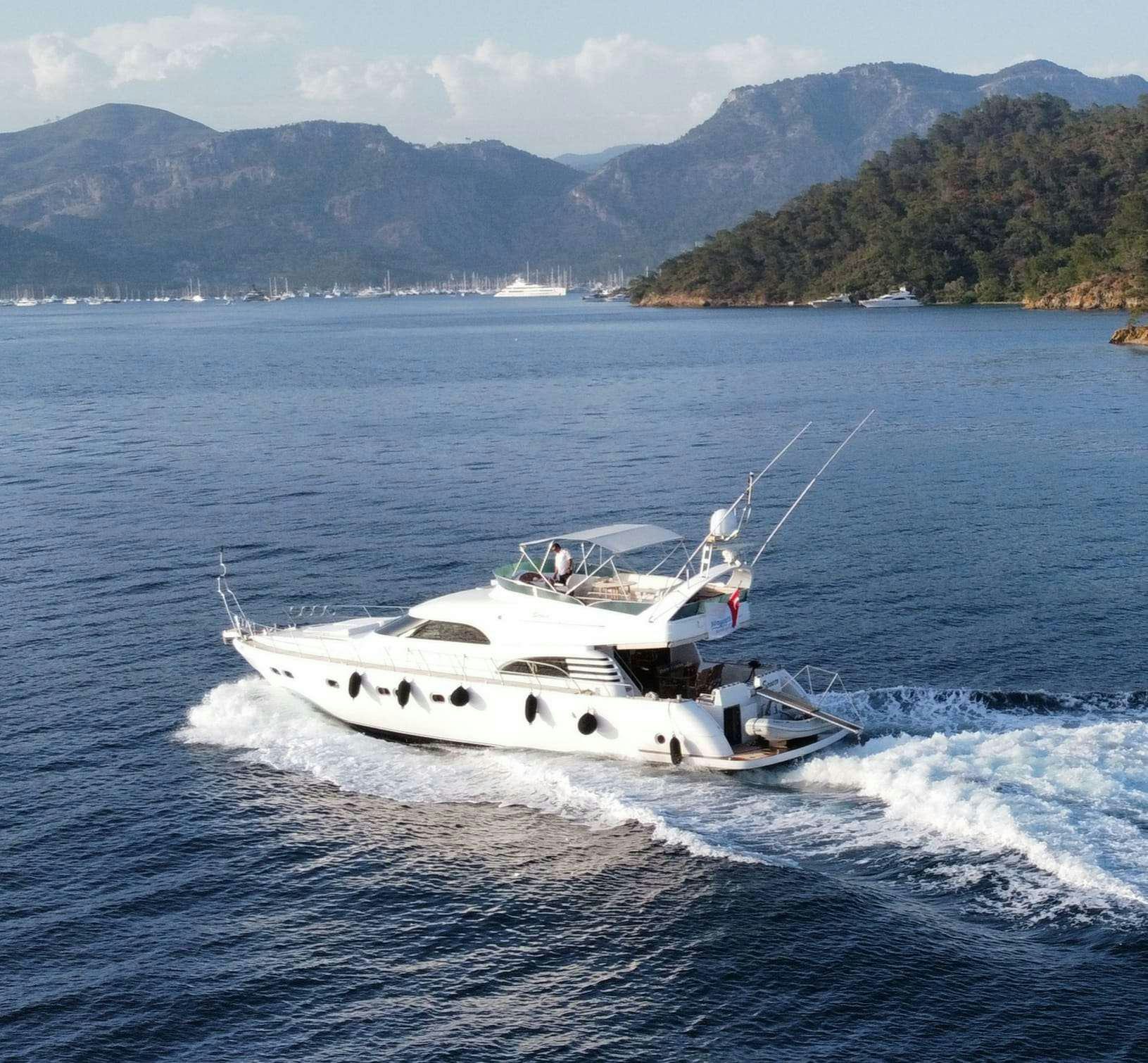 a boat on the water aboard SIROCCO Yacht for Charter