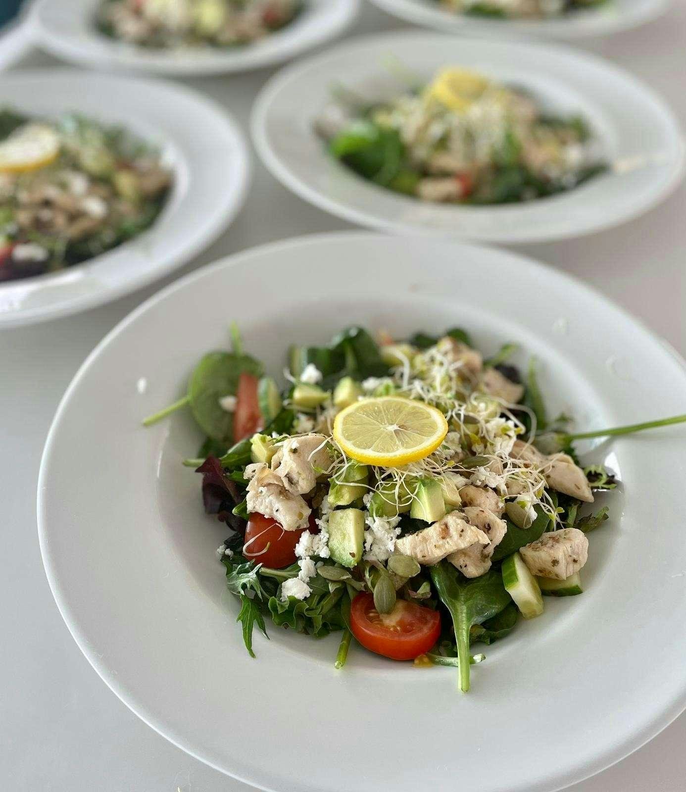 a plate of food aboard GO TEAM Yacht for Charter