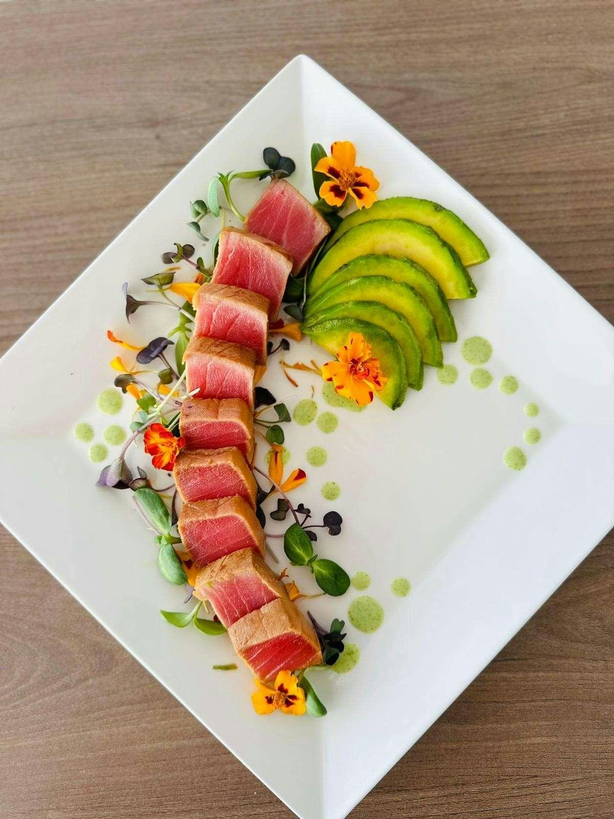 a plate of food aboard GO TEAM Yacht for Charter
