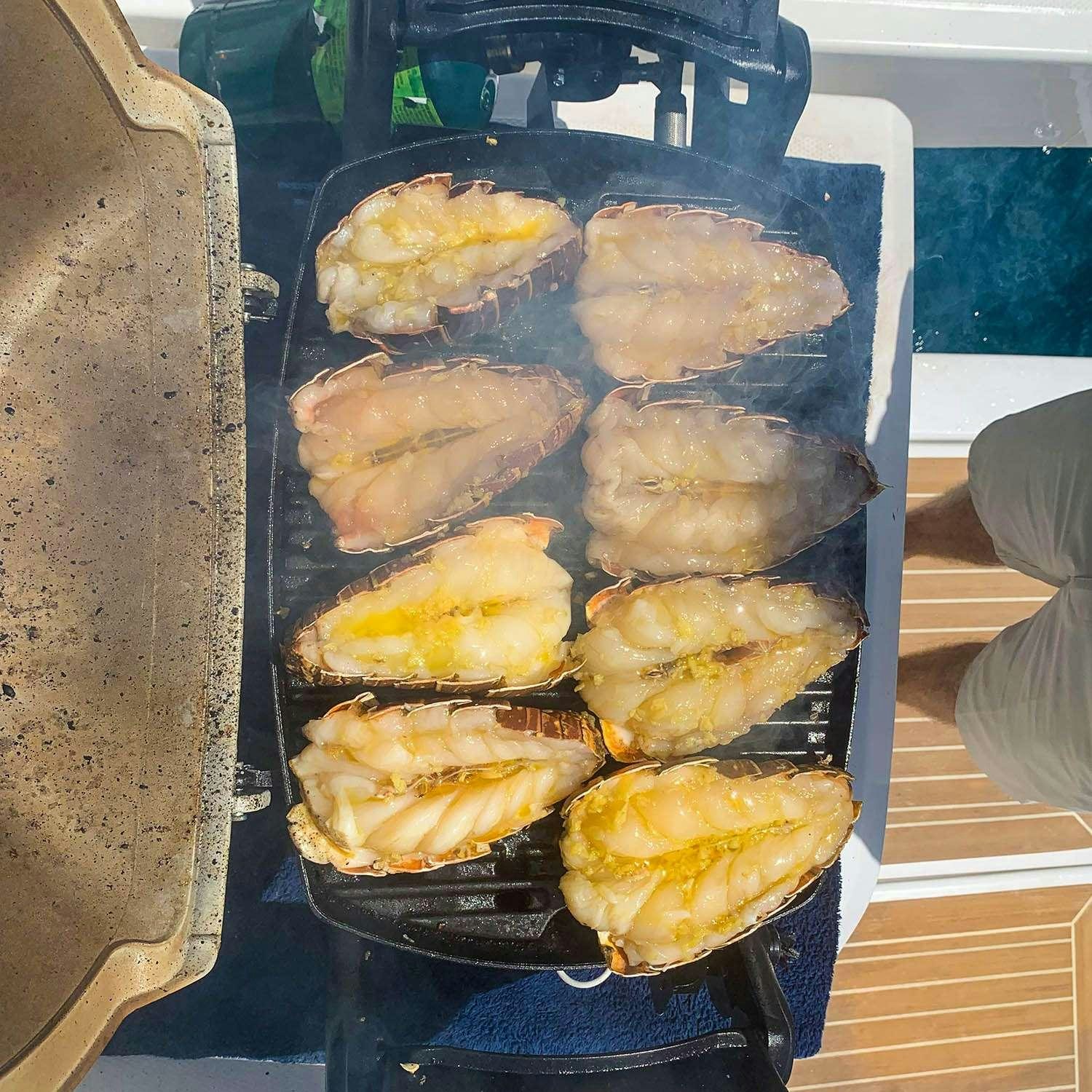 a group of cookies in a pan aboard GO TEAM Yacht for Charter