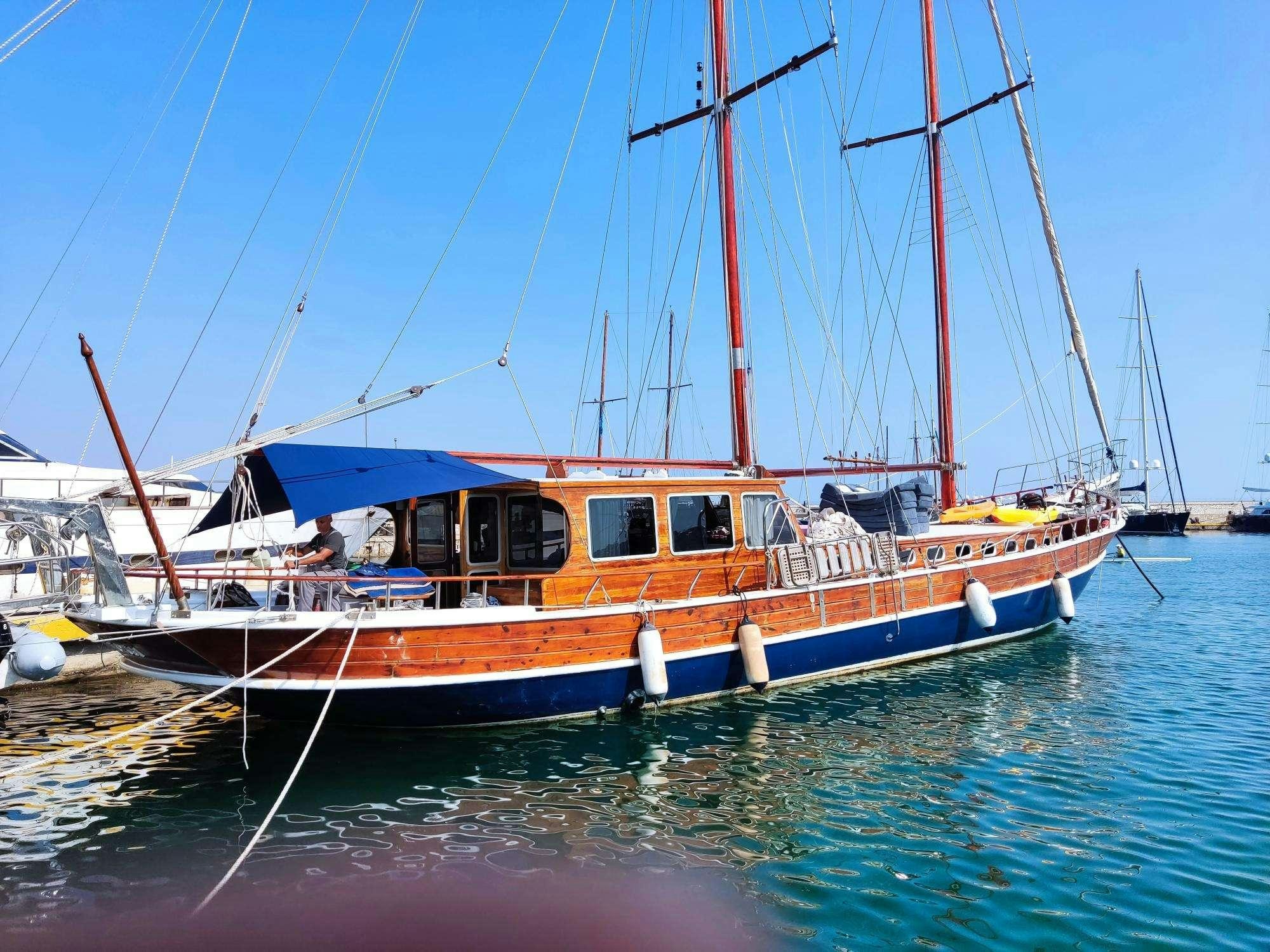 a boat in the water aboard Stella Queen Yacht for Charter