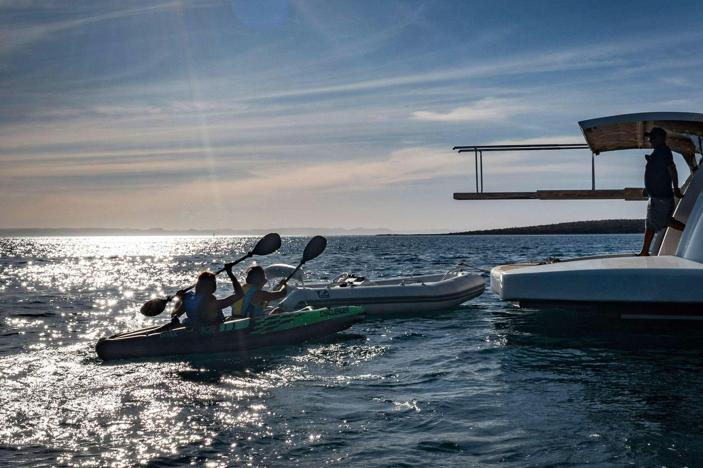 people in a boat aboard CADA UNO  Yacht for Charter