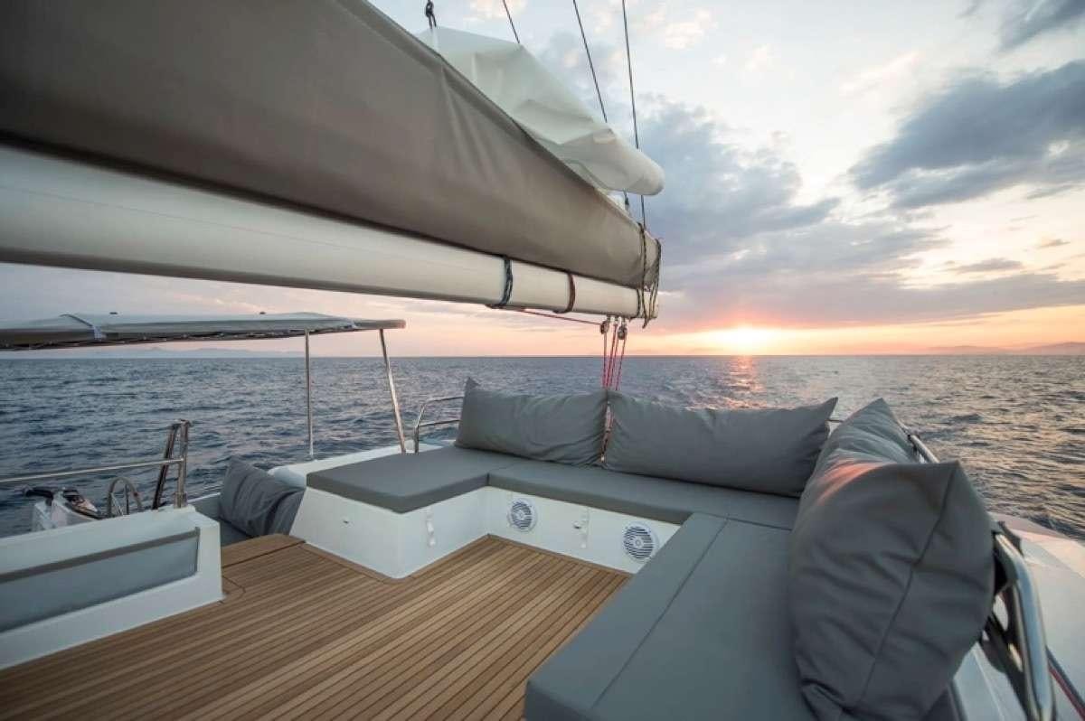 a boat on the water aboard Daydreams Yacht for Charter