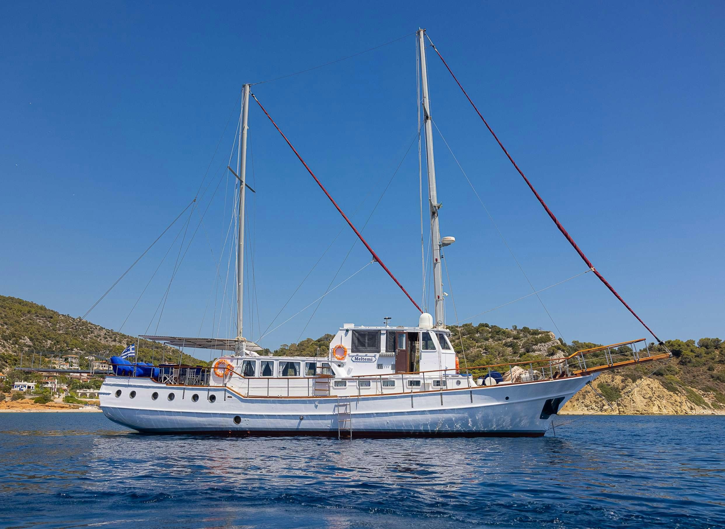 a boat on the water aboard MELTEMI Yacht for Charter