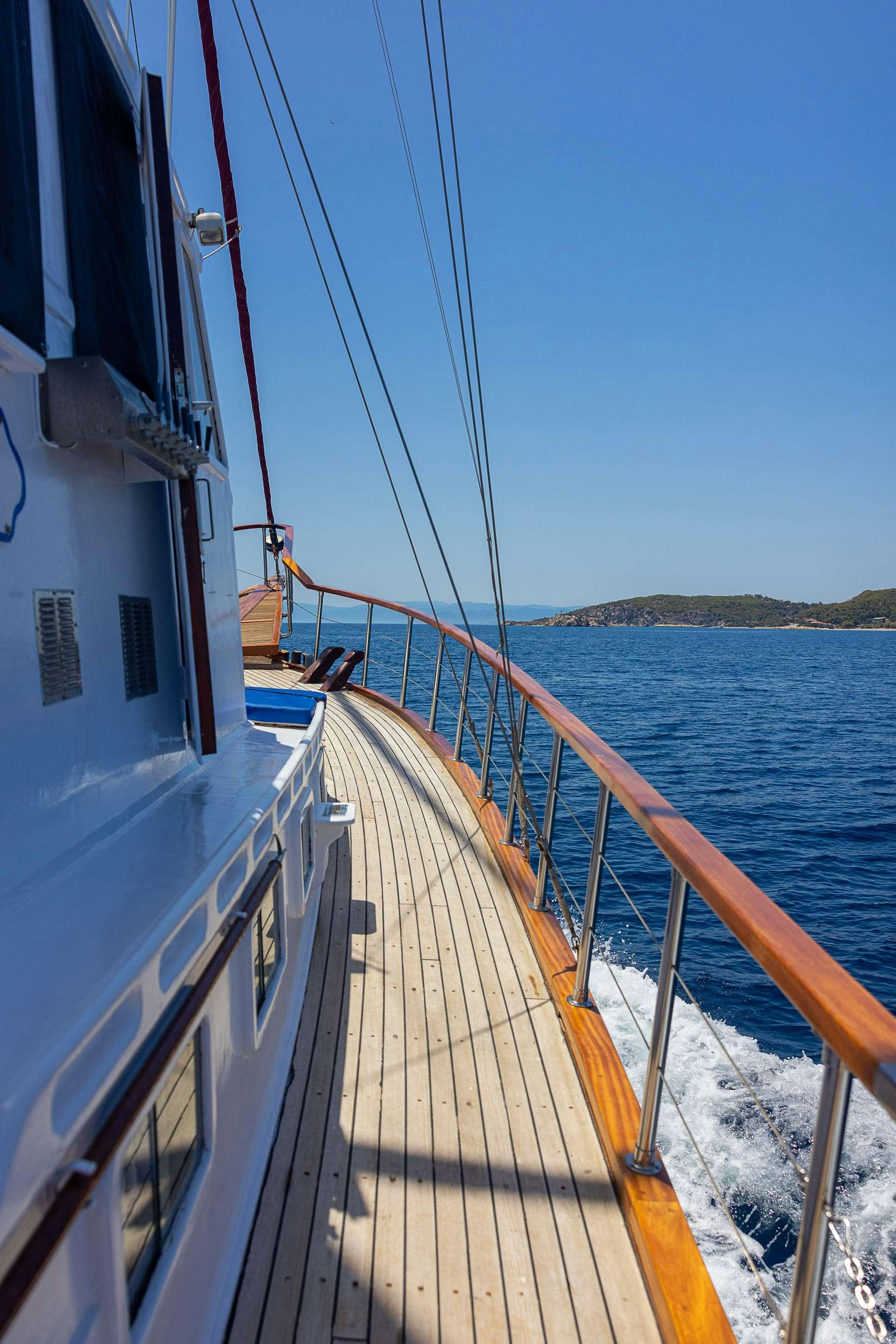 a boat on the water aboard MELTEMI Yacht for Charter