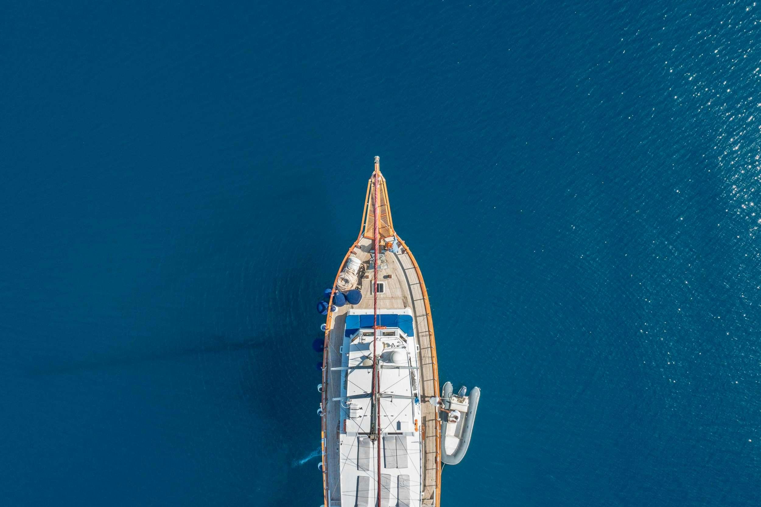 a space shuttle in space aboard MELTEMI Yacht for Charter