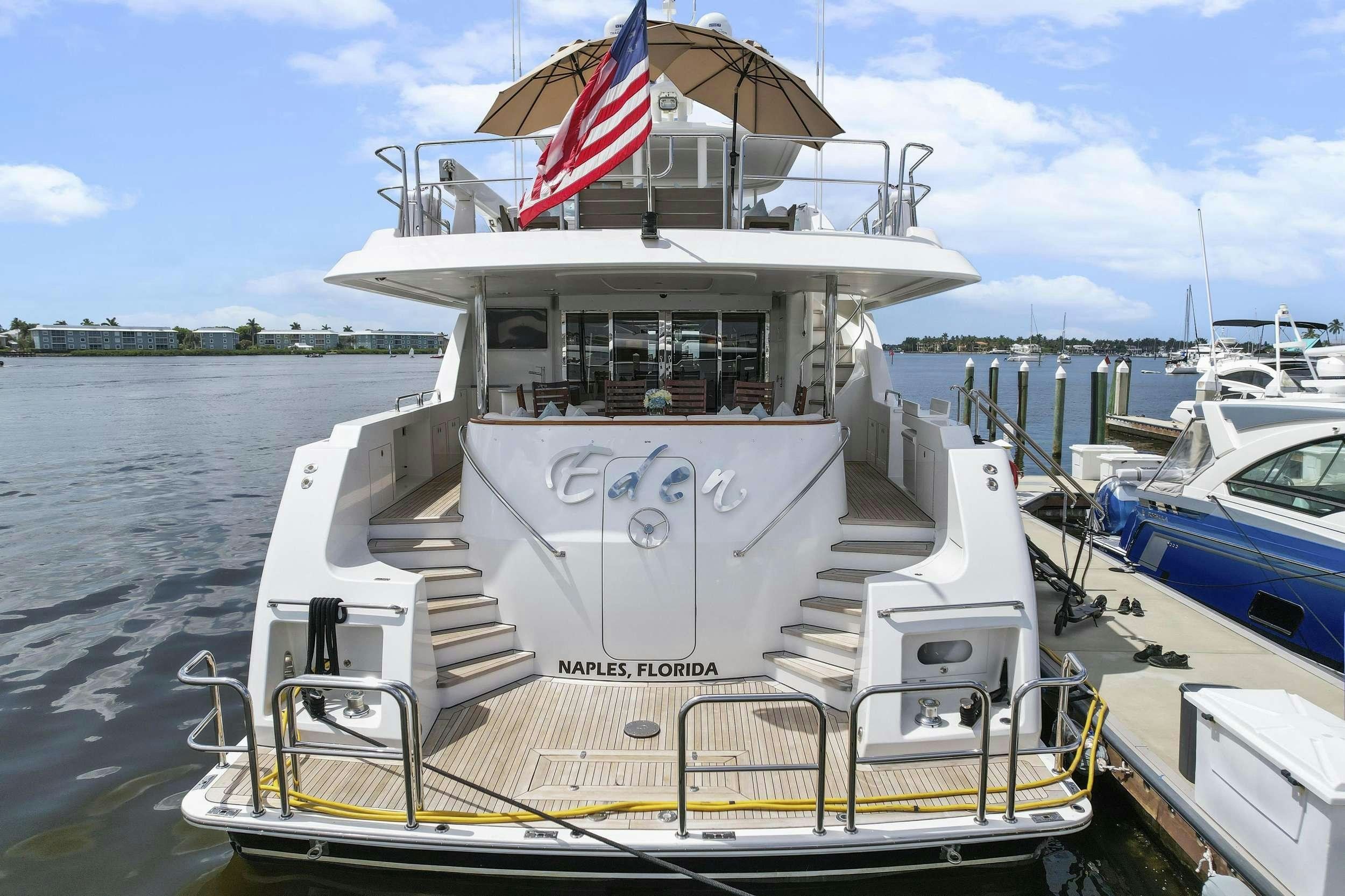 a boat on a body of water aboard EDEN Yacht for Charter