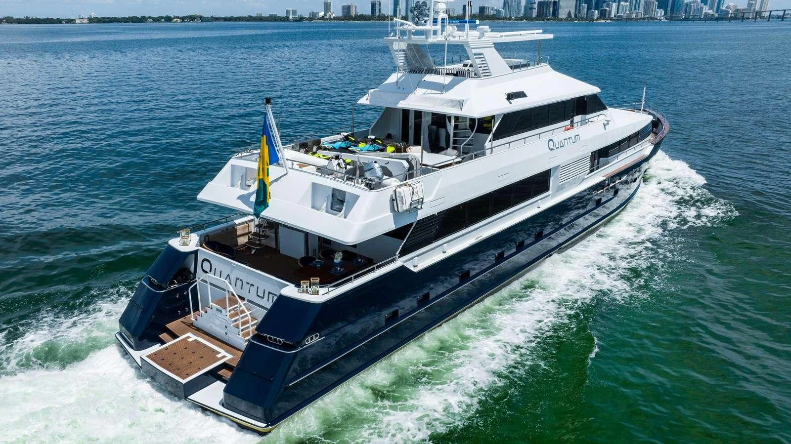 a boat on the water aboard QUANTUM Yacht for Charter