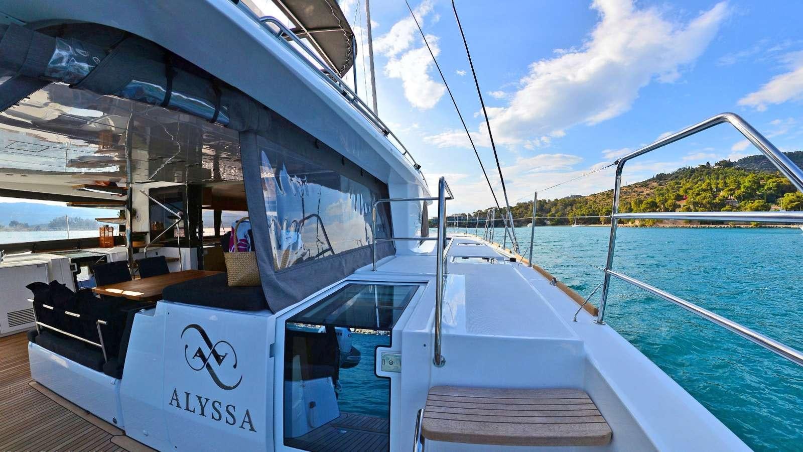 a boat on the water aboard Alyssa Yacht for Charter