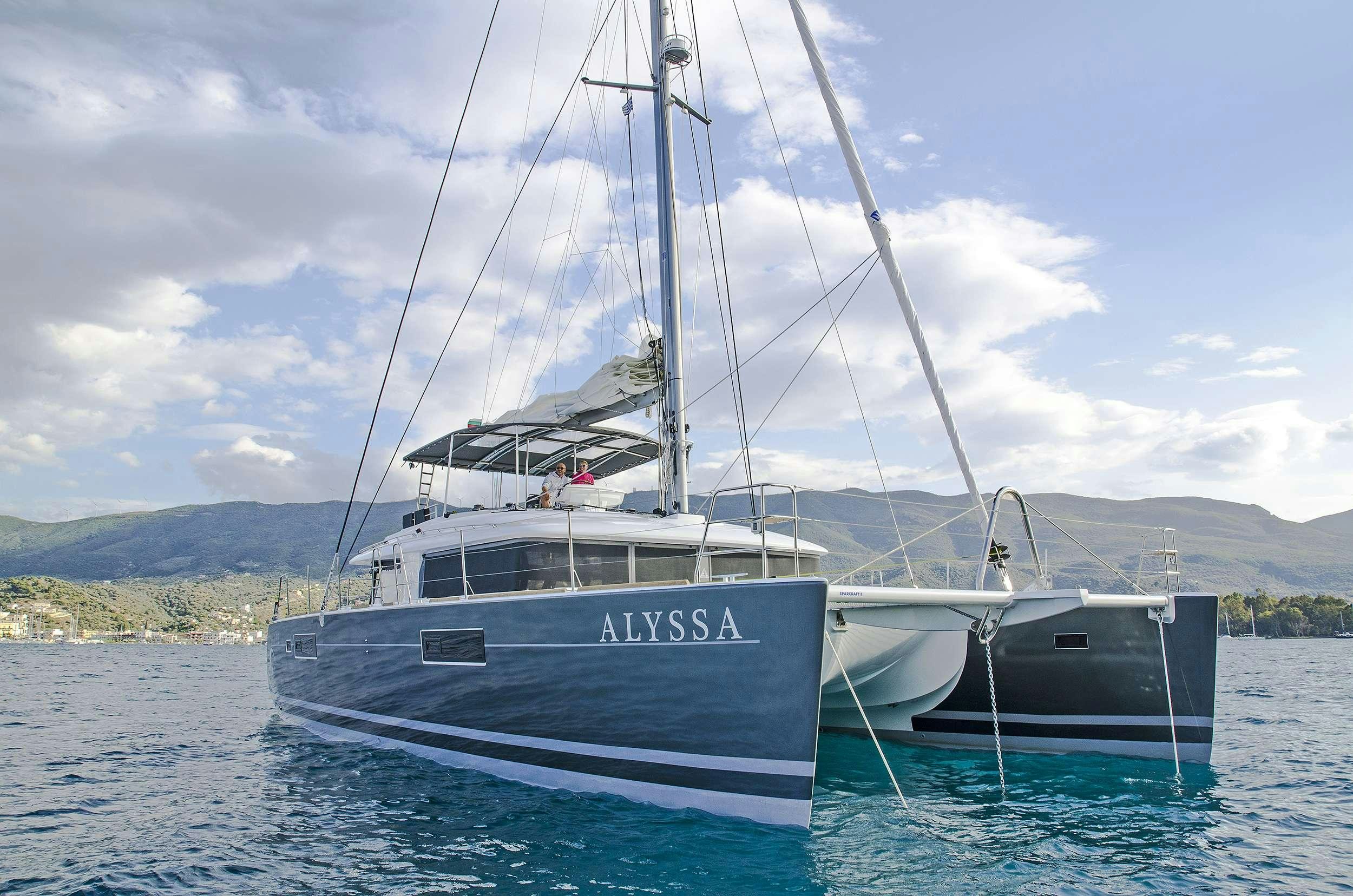 a boat on the water aboard Alyssa Yacht for Charter