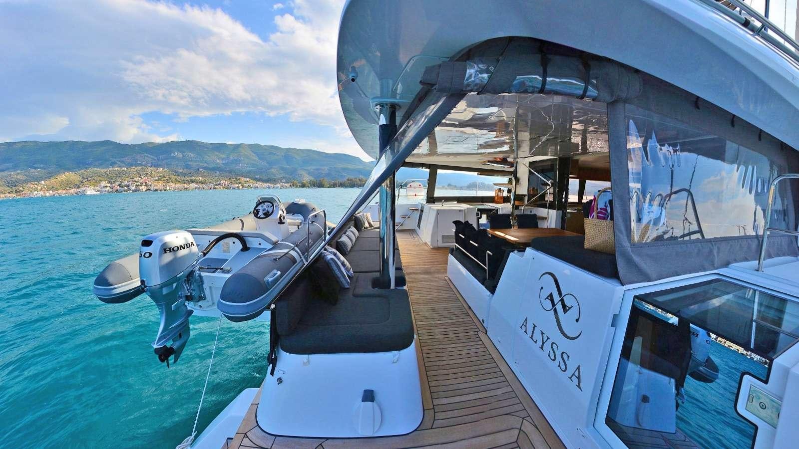 a boat on the water aboard Alyssa Yacht for Charter