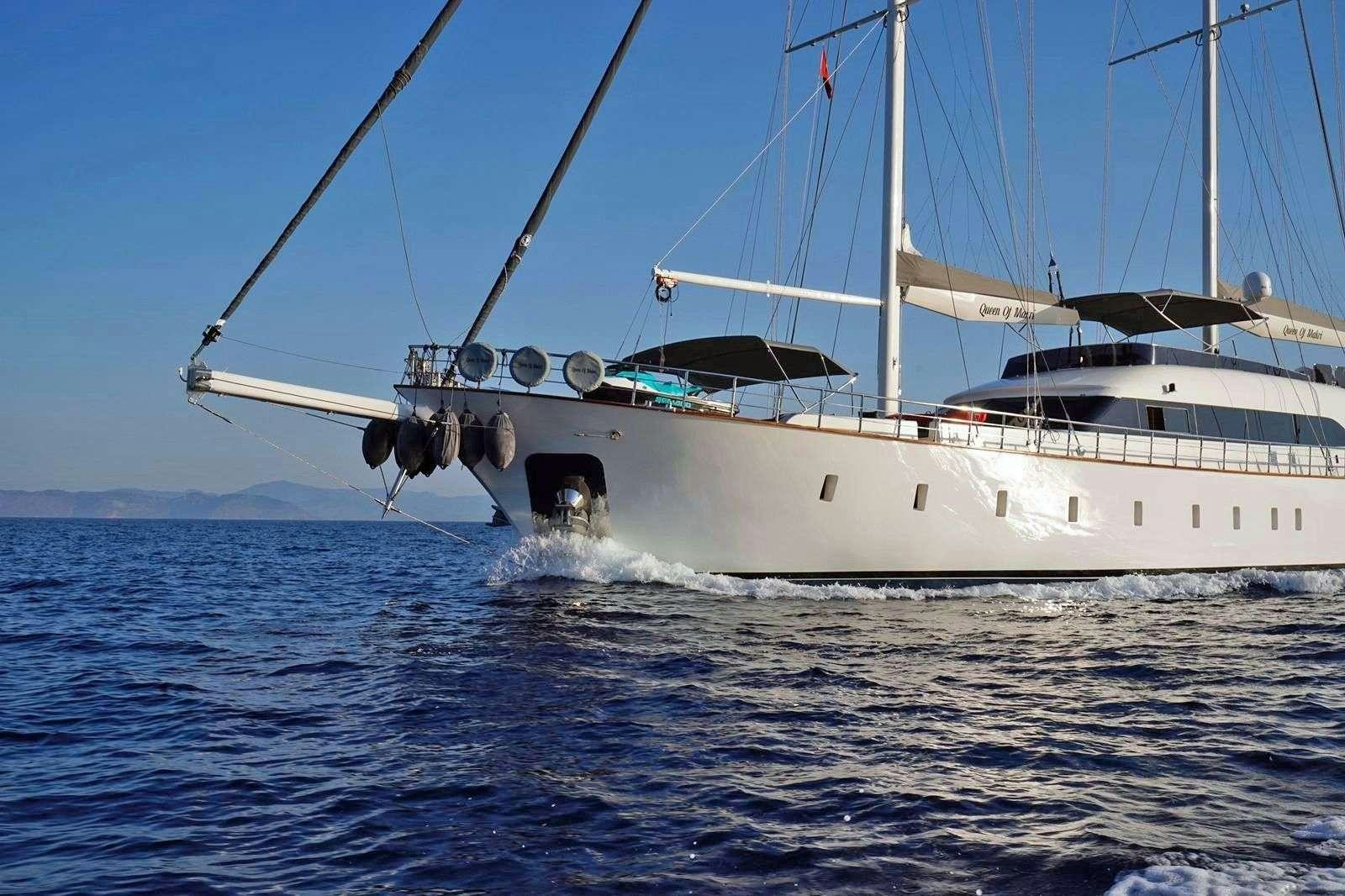 a boat in the water aboard QUEEN OF MAKRI Yacht for Charter