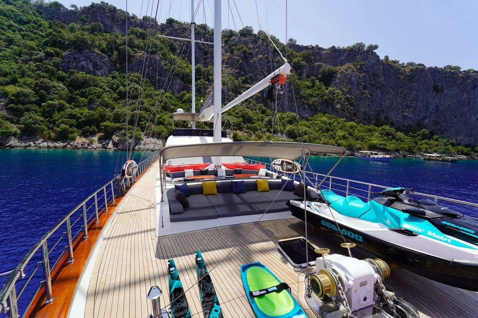 boats docked at a pier aboard QUEEN OF MAKRI Yacht for Charter