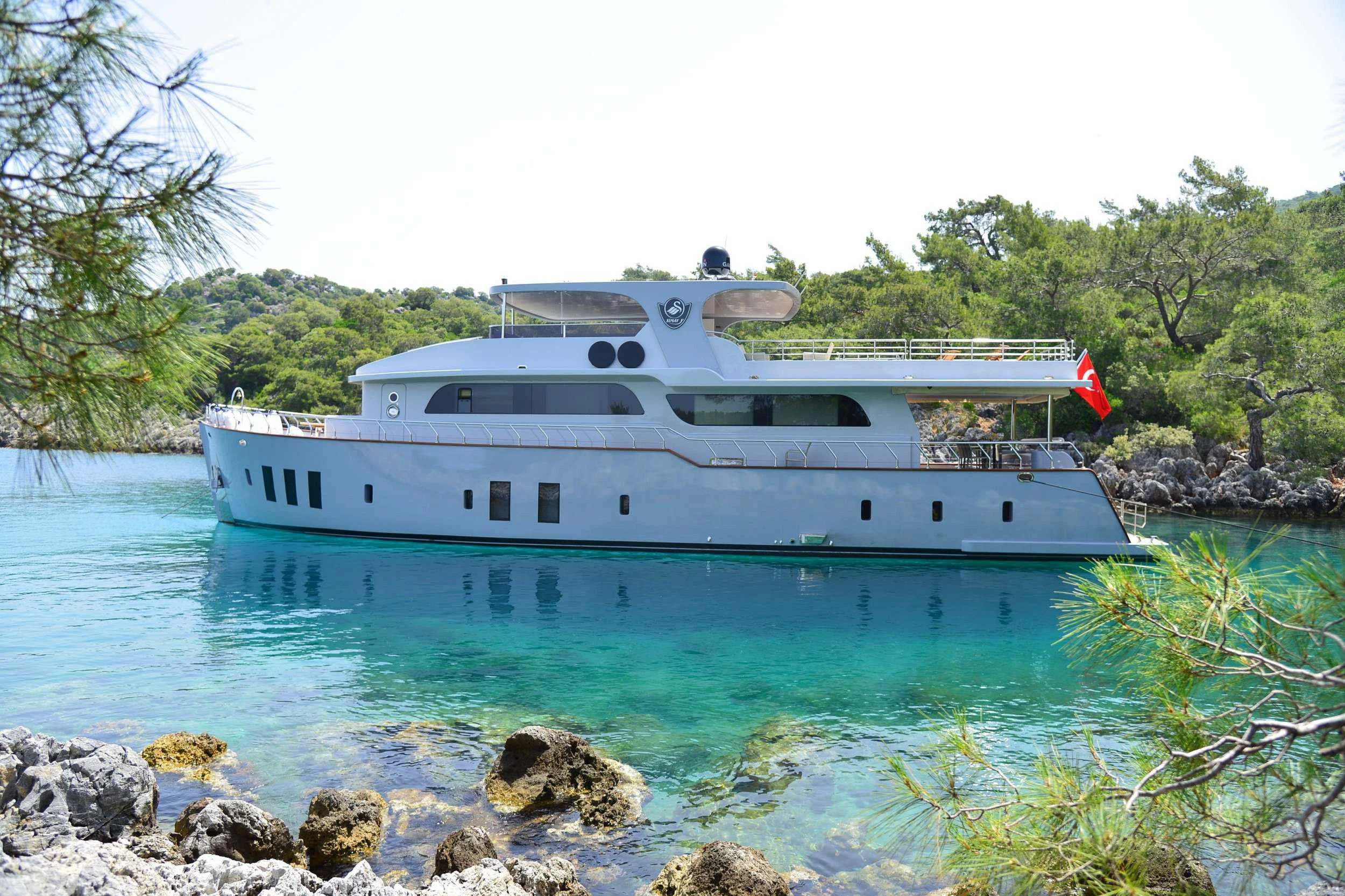 a boat on the water aboard IMMERSIVE Yacht for Charter