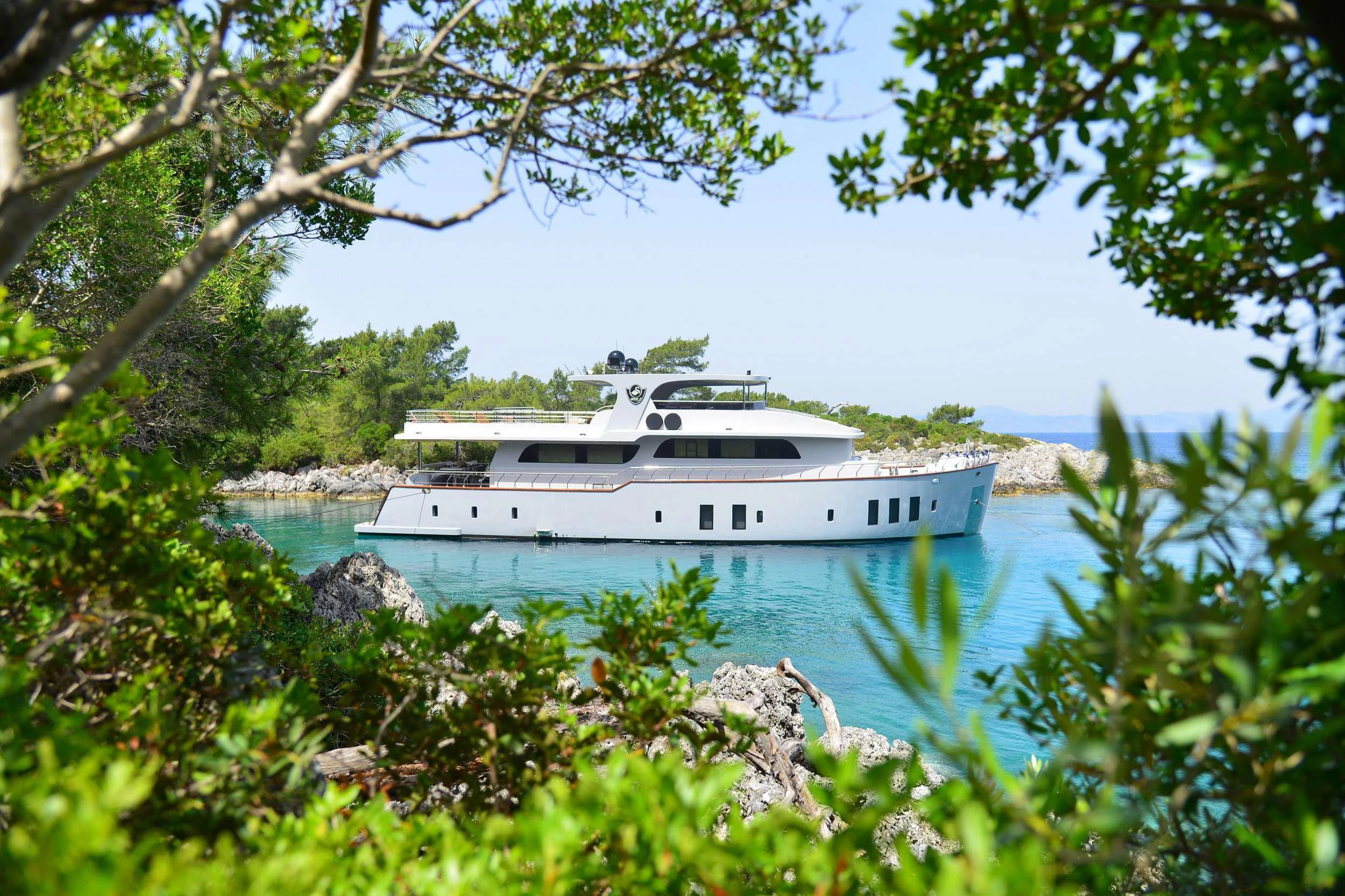 a boat in the water aboard IMMERSIVE Yacht for Charter