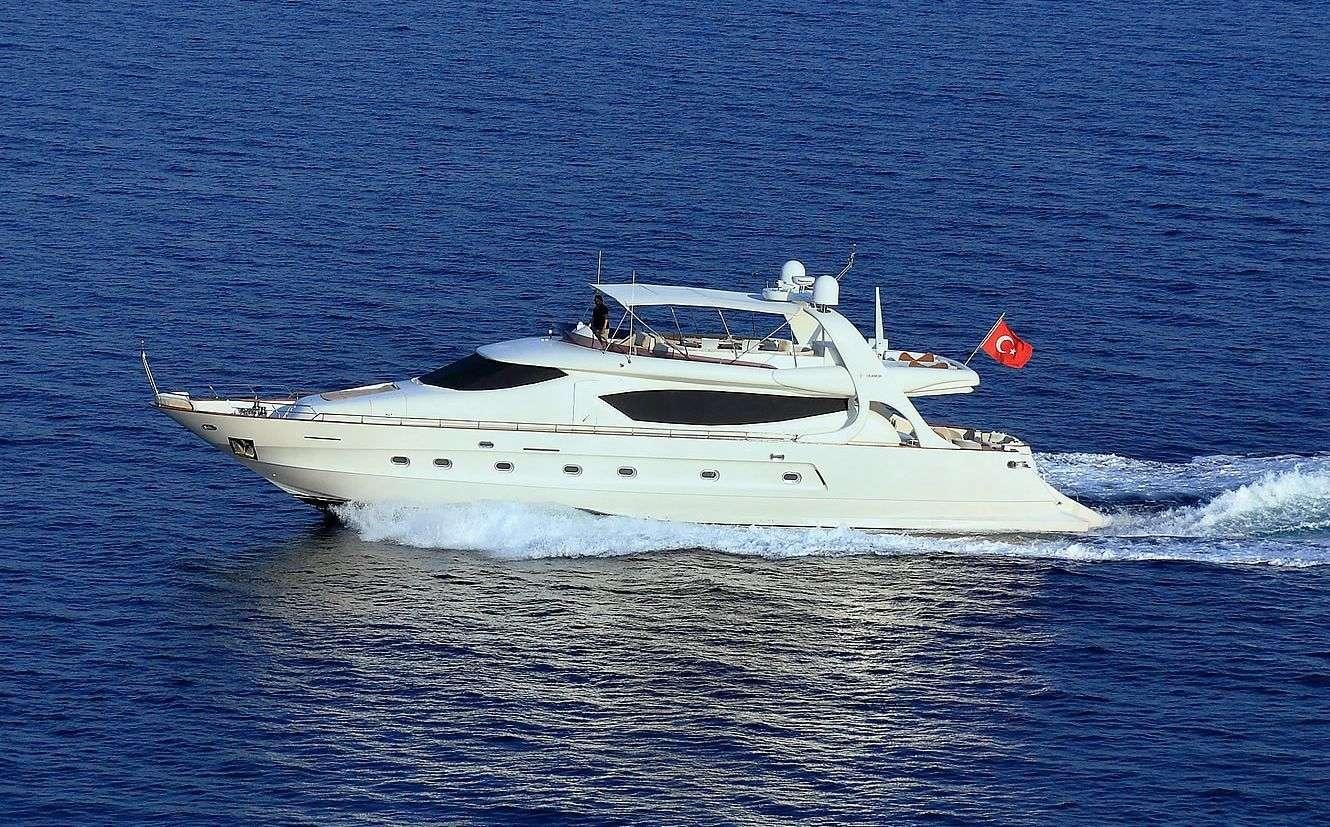 a white yacht in the water aboard BLANCO Yacht for Charter
