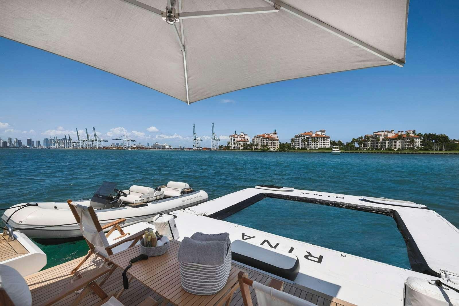 a boat on the water aboard RINA Yacht for Charter