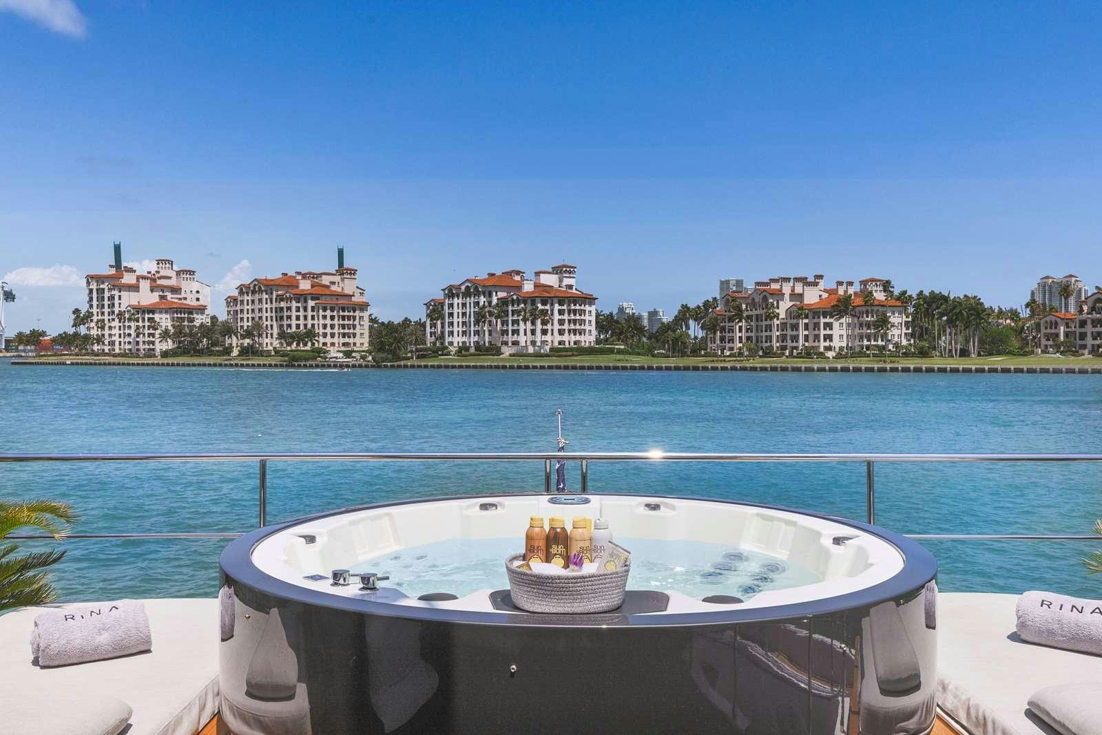 a boat on the water aboard RINA Yacht for Charter