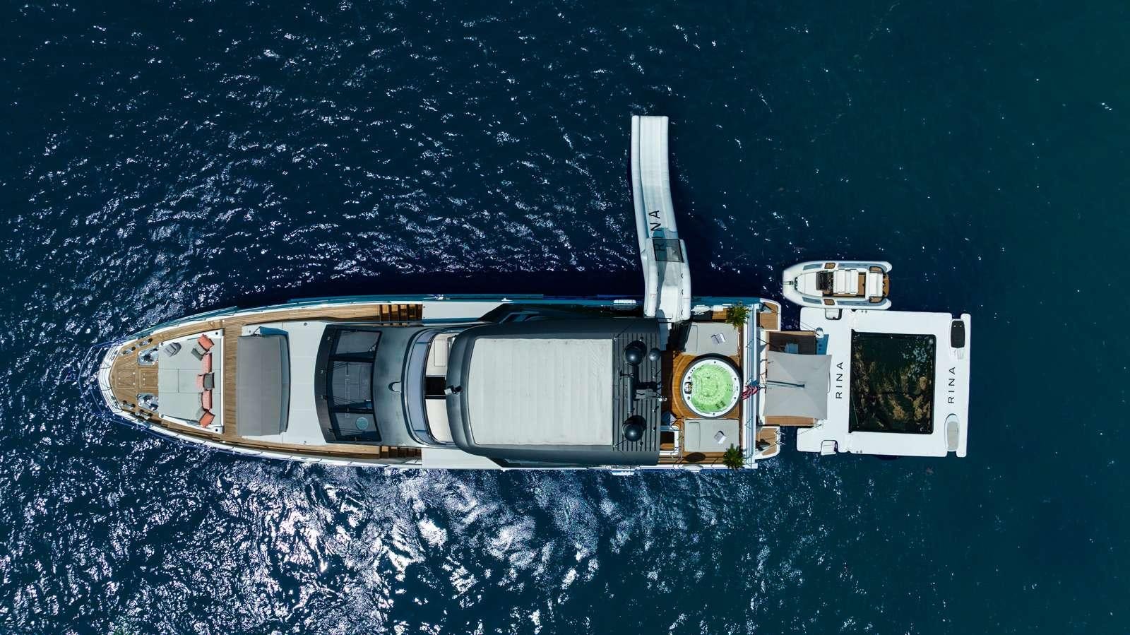 a space ship in space aboard RINA Yacht for Charter