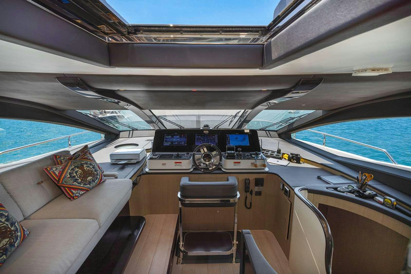 inside of a vehicle aboard RINA Yacht for Charter
