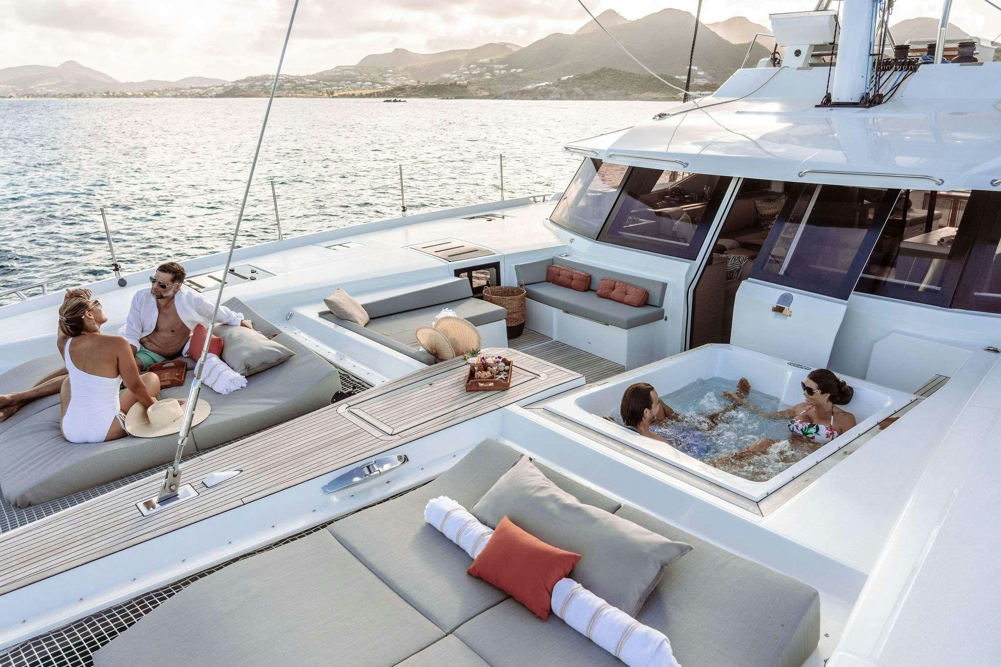 people on a boat aboard OCEANUS Yacht for Charter