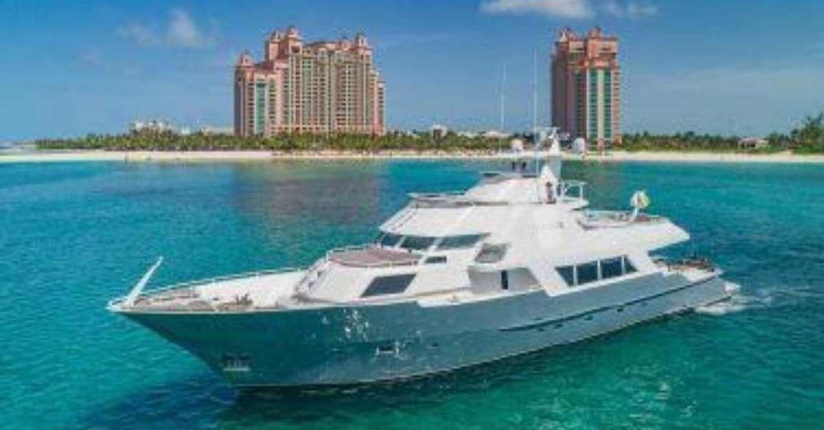 a boat on the water aboard 105' POOLE Yacht for Charter