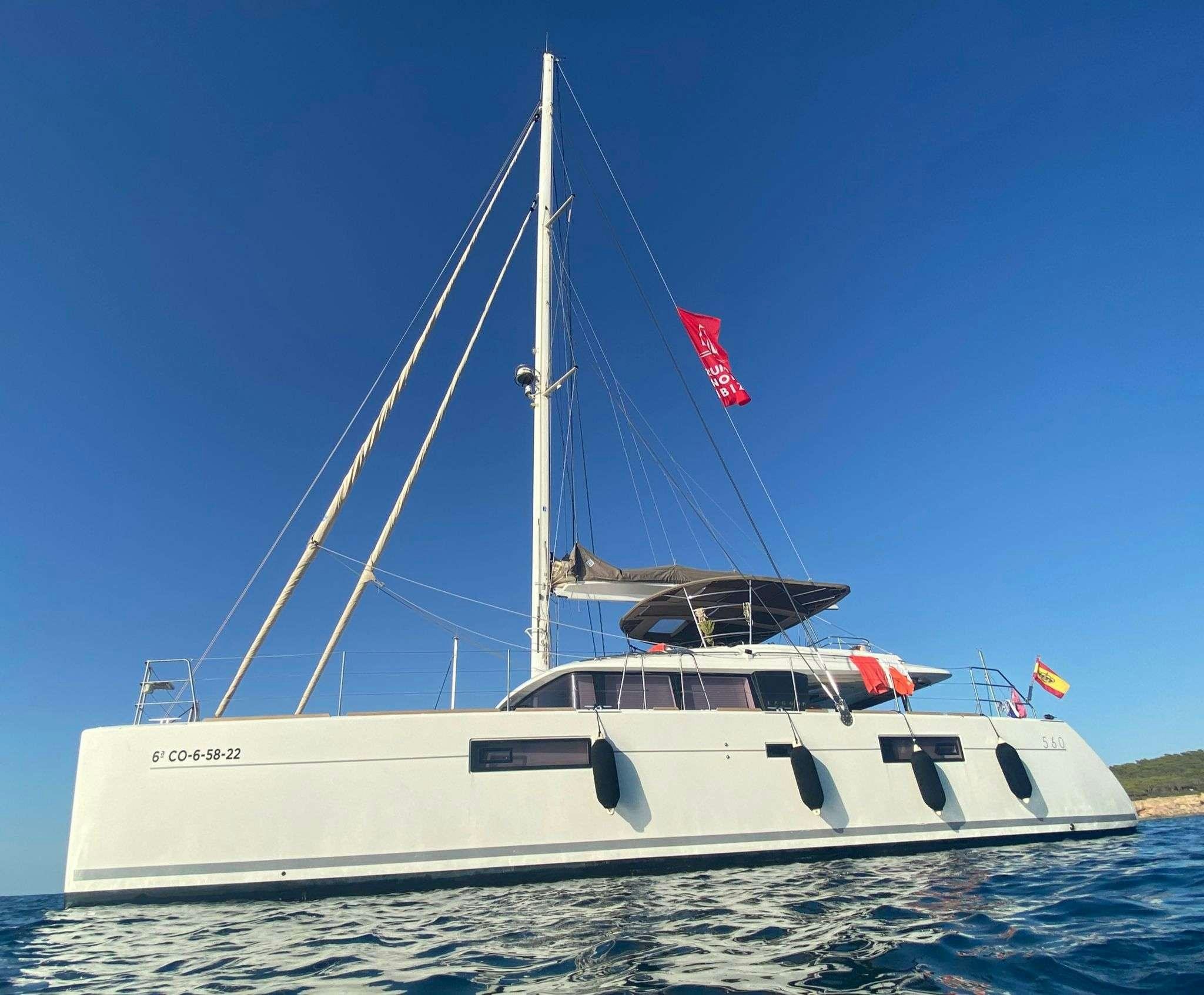 a boat on the water aboard ISLAS CHAFARINAS  Yacht for Charter