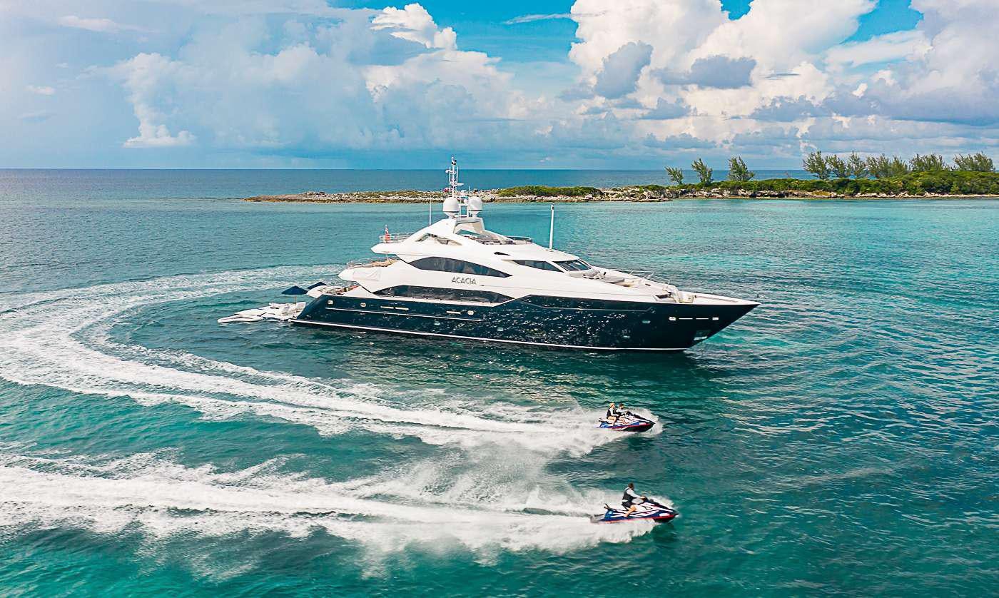 a boat on the water aboard ACACIA Yacht for Charter