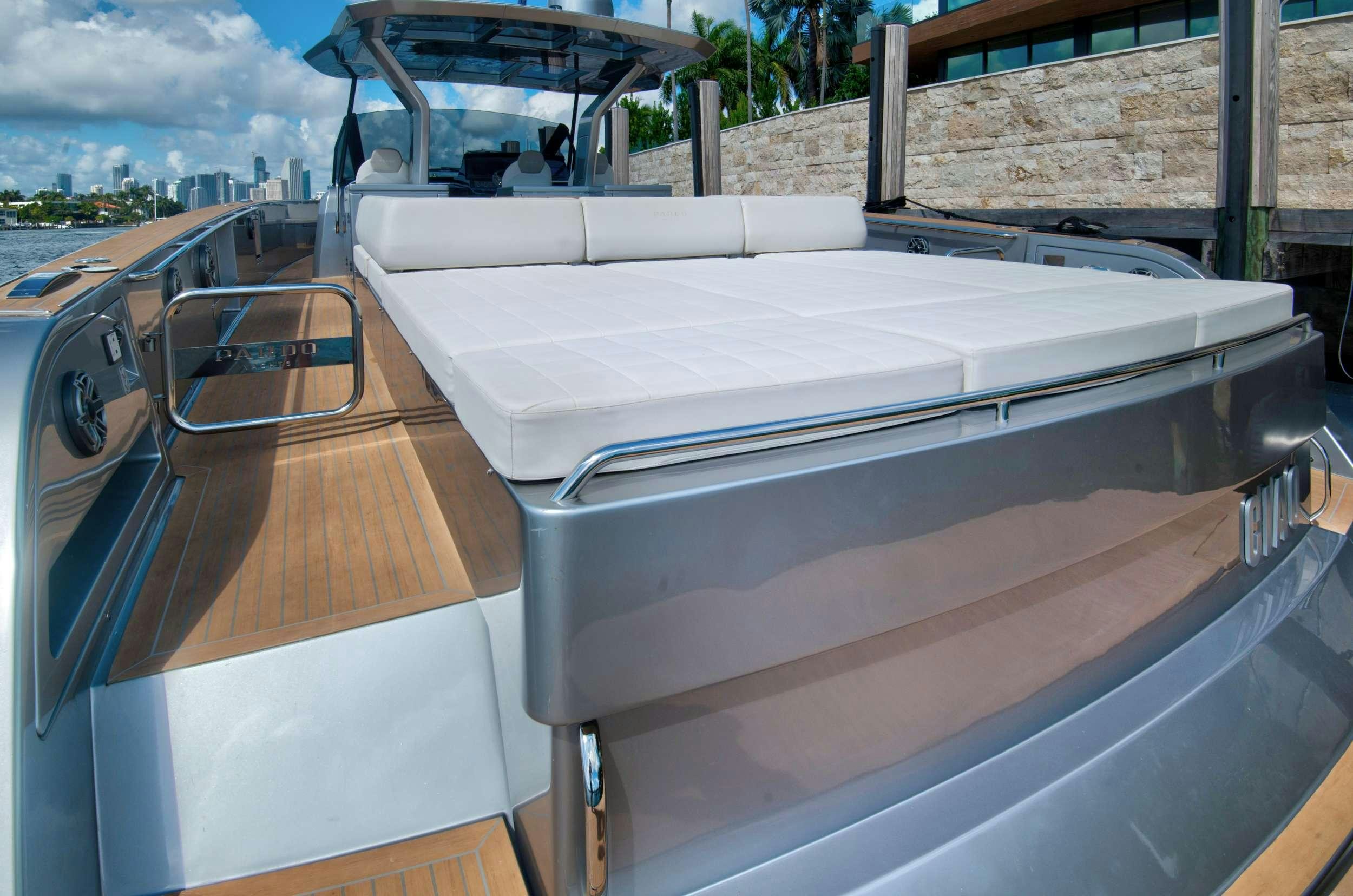 a boat on a deck aboard PARDO 50 Yacht for Charter