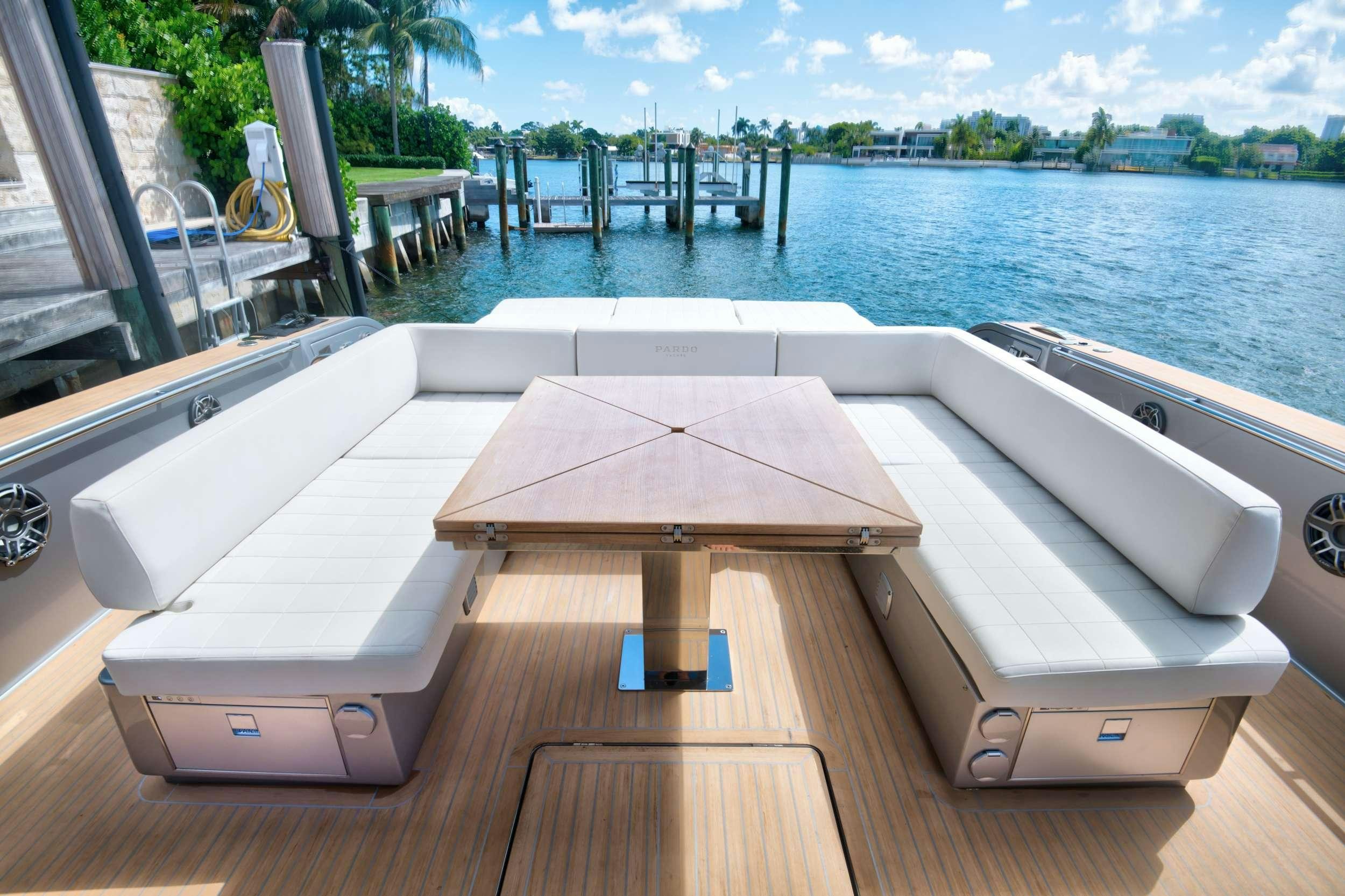 a boat on a deck aboard PARDO 50 Yacht for Charter
