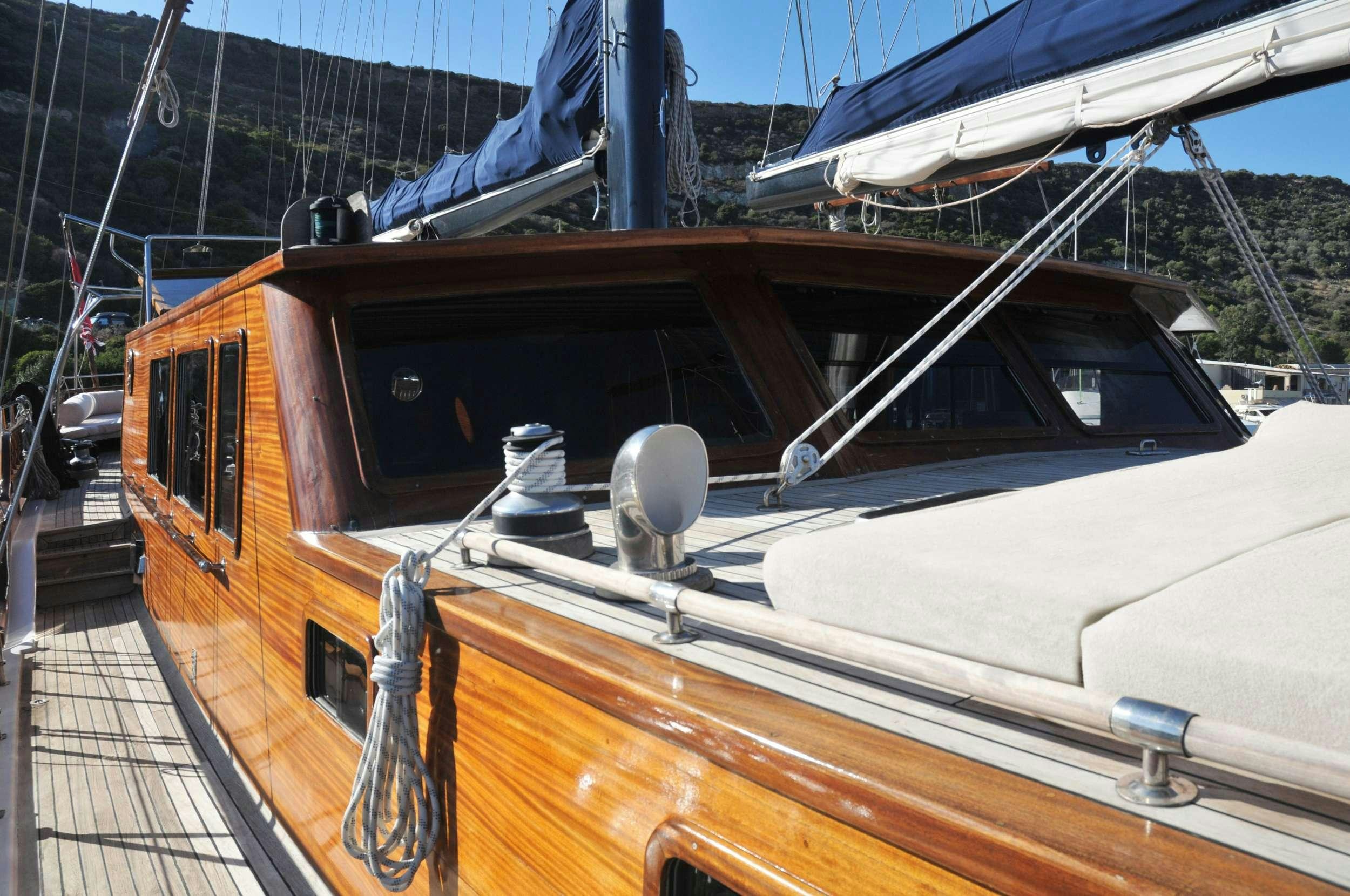 a boat on a deck aboard ELIANORA Yacht for Charter