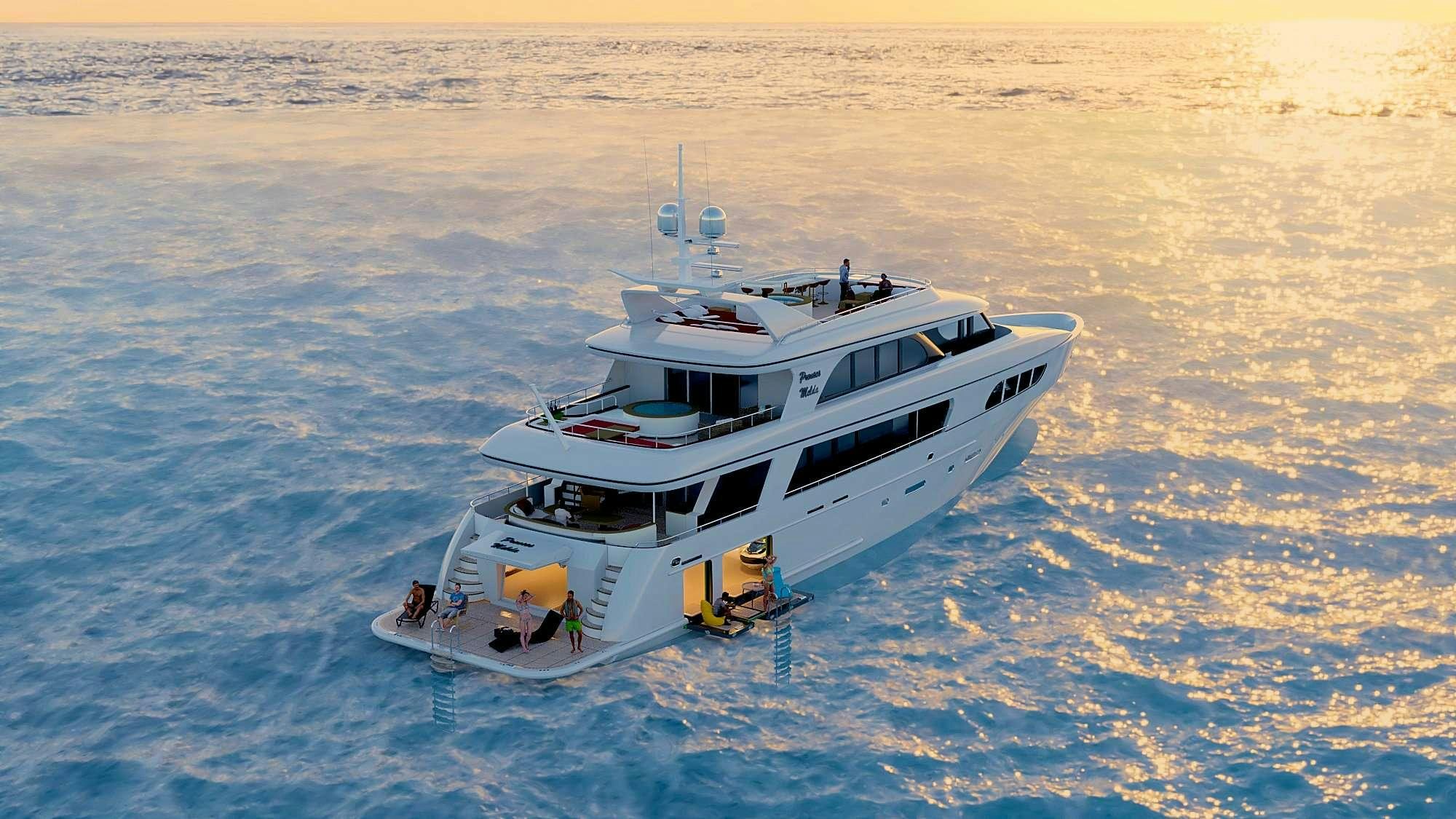 a boat in the water aboard PRINCESS MELDA Yacht for Charter