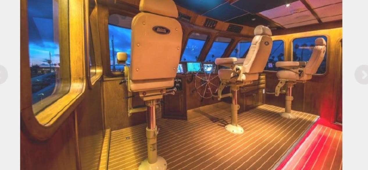 inside of a train aboard BEAR PAW Yacht for Charter