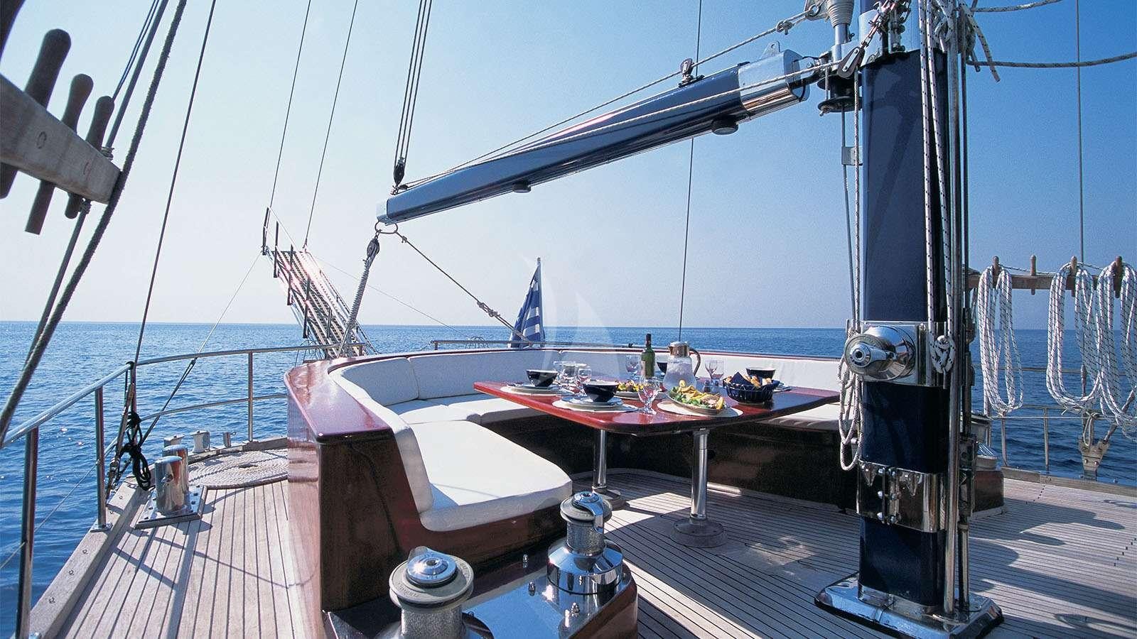a boat on the water aboard ALMYRA Yacht for Charter