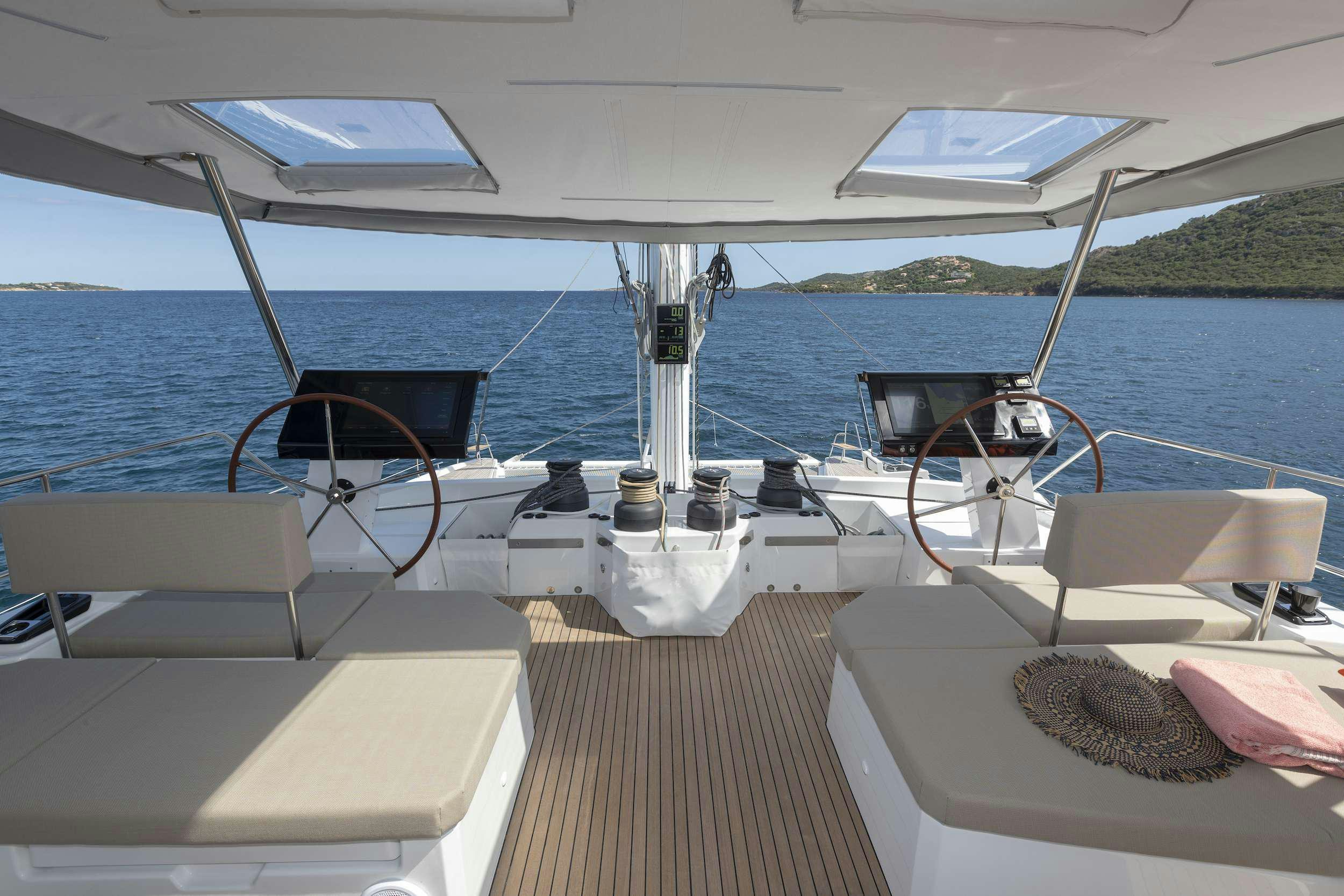 a boat on the water aboard PIXIE Yacht for Charter