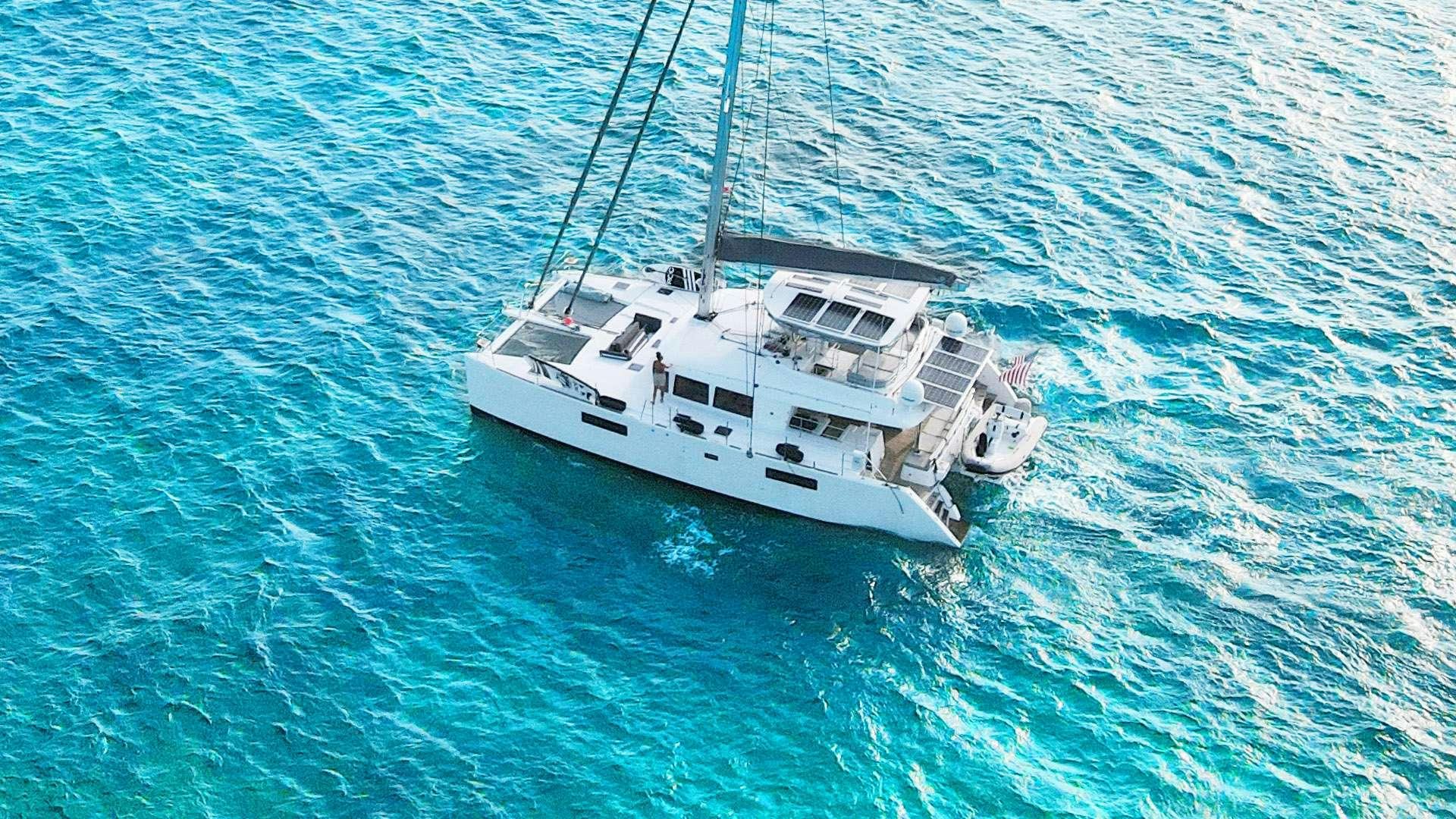a boat in the water aboard BLUE CAT Yacht for Charter