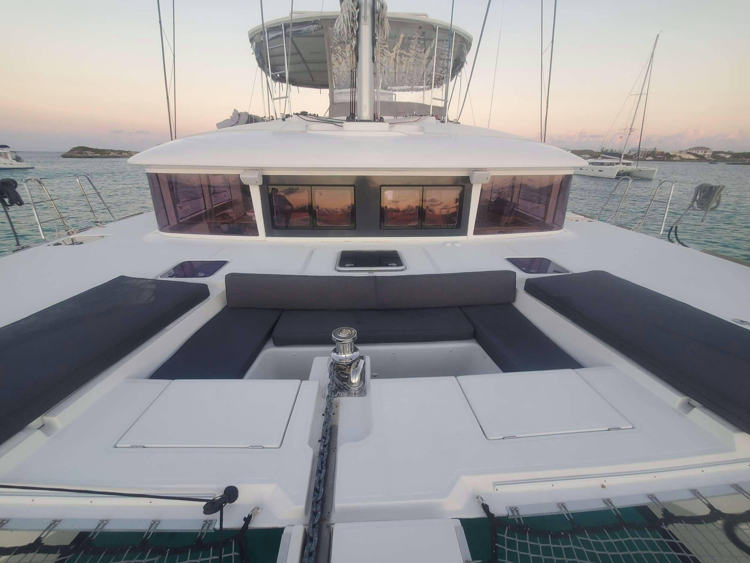 a boat on the water aboard BLUE CAT Yacht for Charter