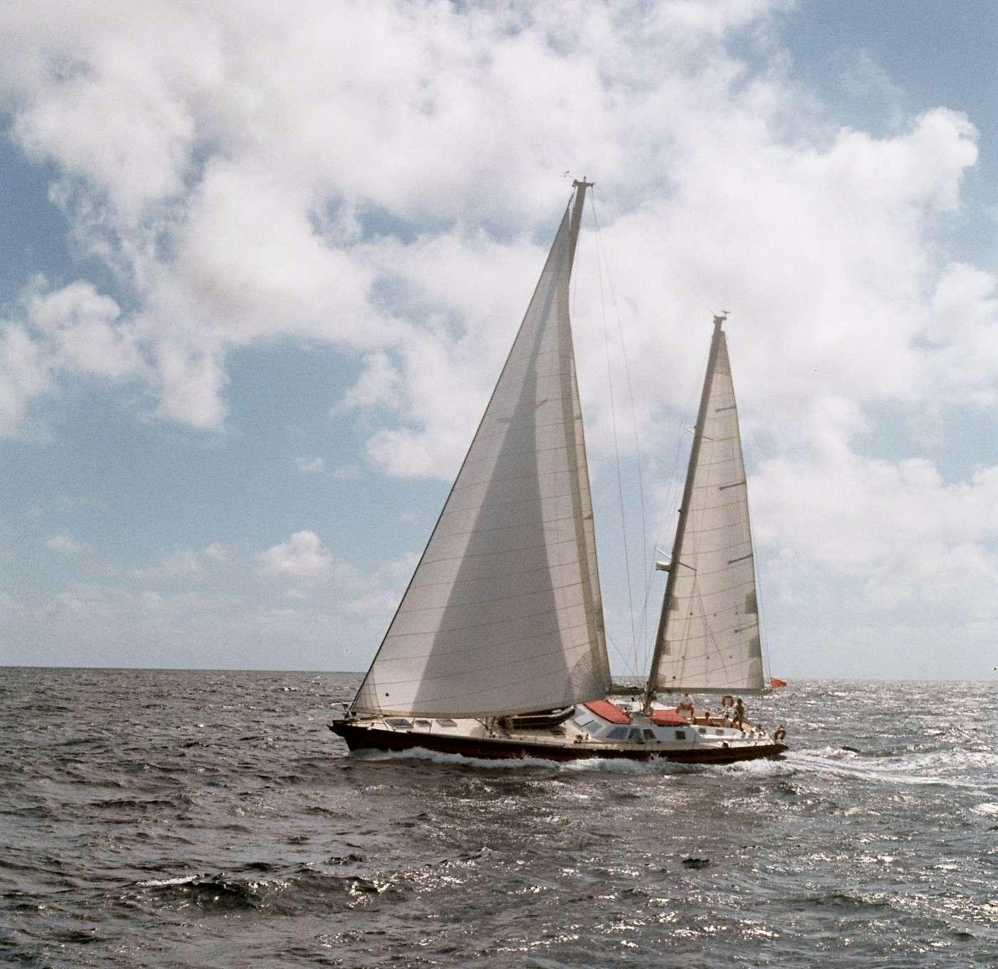 a sailboat on the water aboard JAIPUR Yacht for Charter
