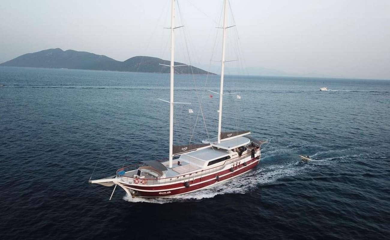a boat in the water aboard QUESTA E VITA Yacht for Charter