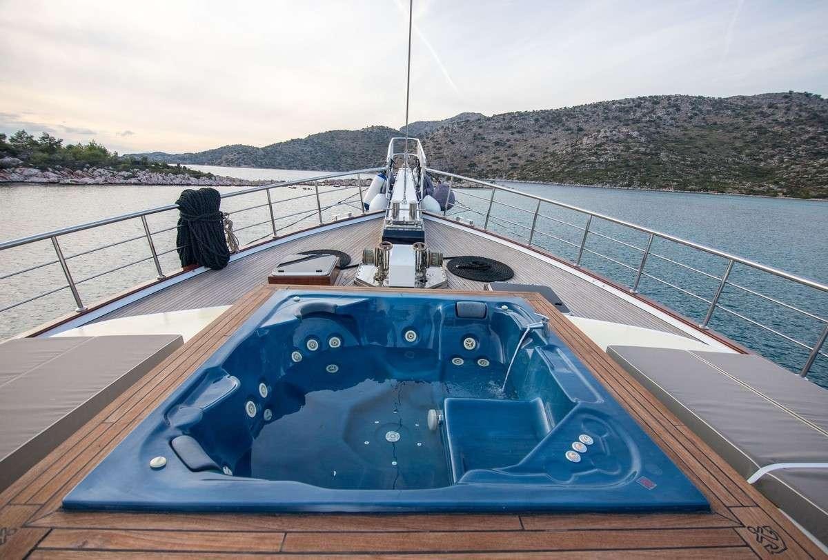a boat on the water aboard NEVRA QUEEN Yacht for Charter