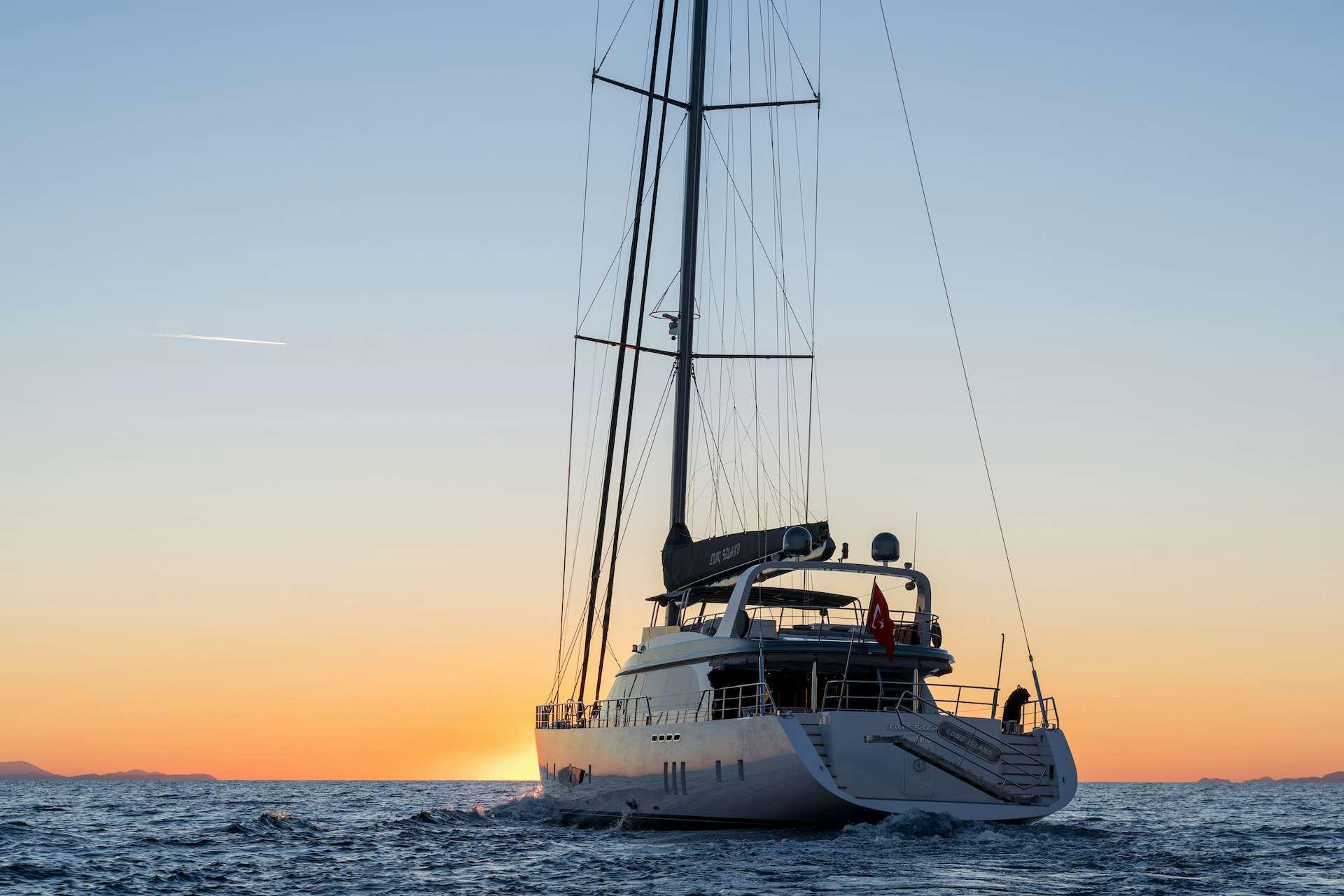 a boat in the water aboard LONG ISLAND Yacht for Charter